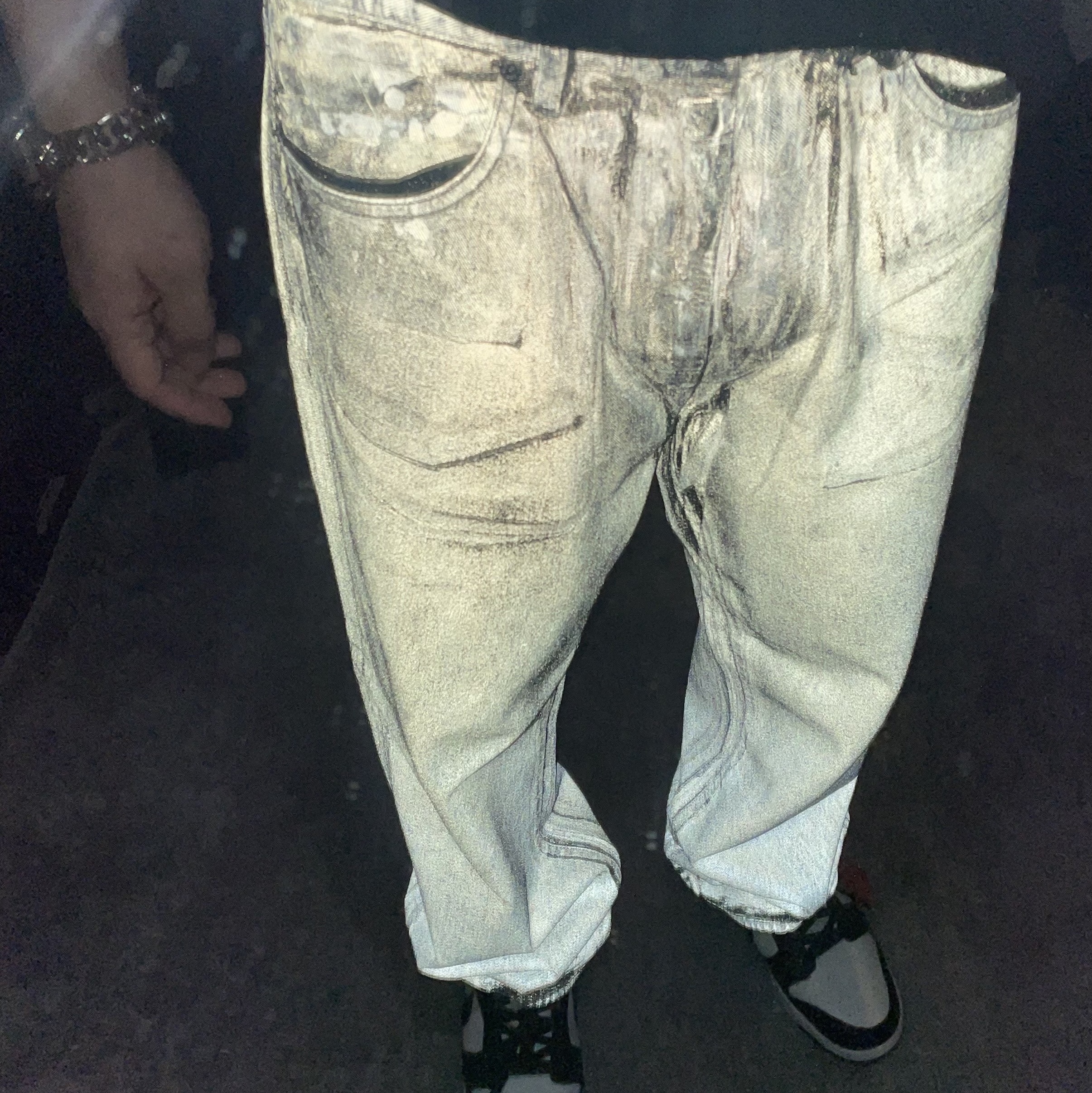 Supreme x Stone Island 5-Pocket Jean Reflective - 23FW 착용 스타일 - 2