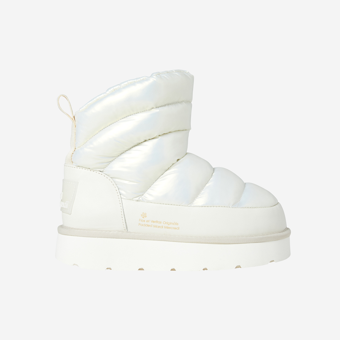 마르디메크르디 레폼프 우먼 이베 패딩 오블리크 부츠 화이트