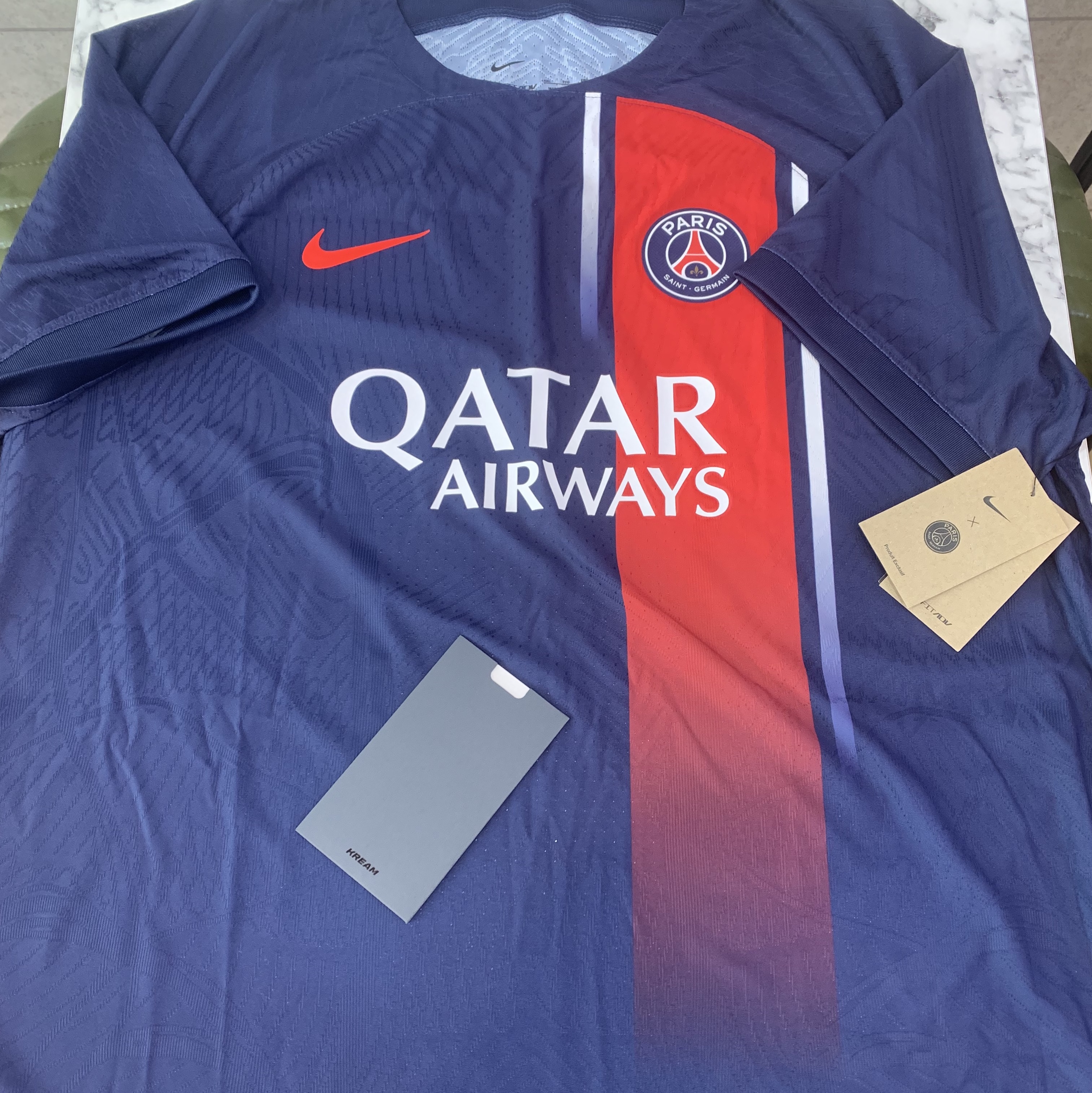 Nike Paris Saint-Germain 2023/24 Dri-Fit ADV Match Home SS Jersey Midnight Navy (Non Marking Ver.) 착용 스타일 - 3