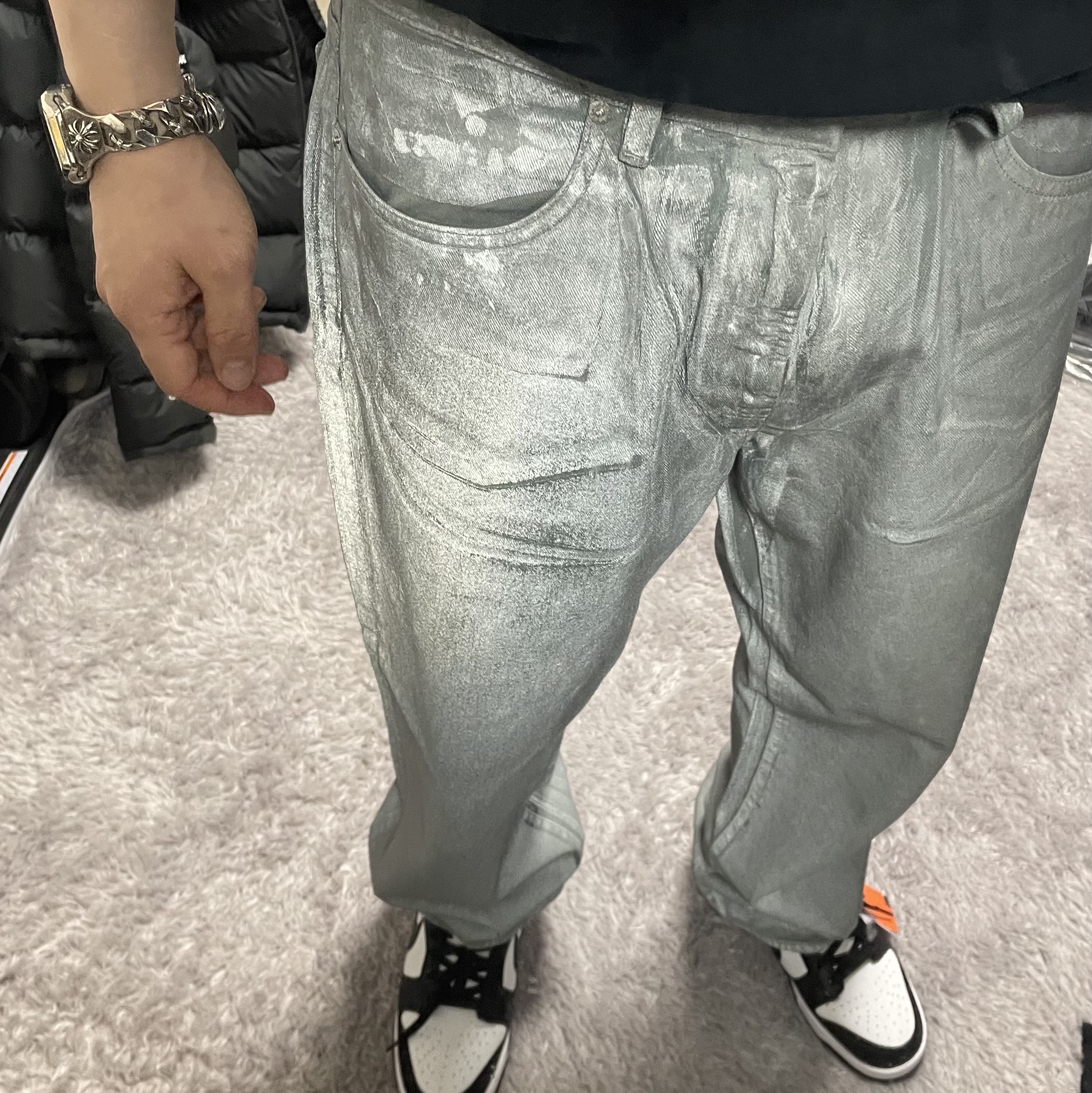 Supreme x Stone Island 5-Pocket Jean Reflective - 23FW 착용 스타일 - 1