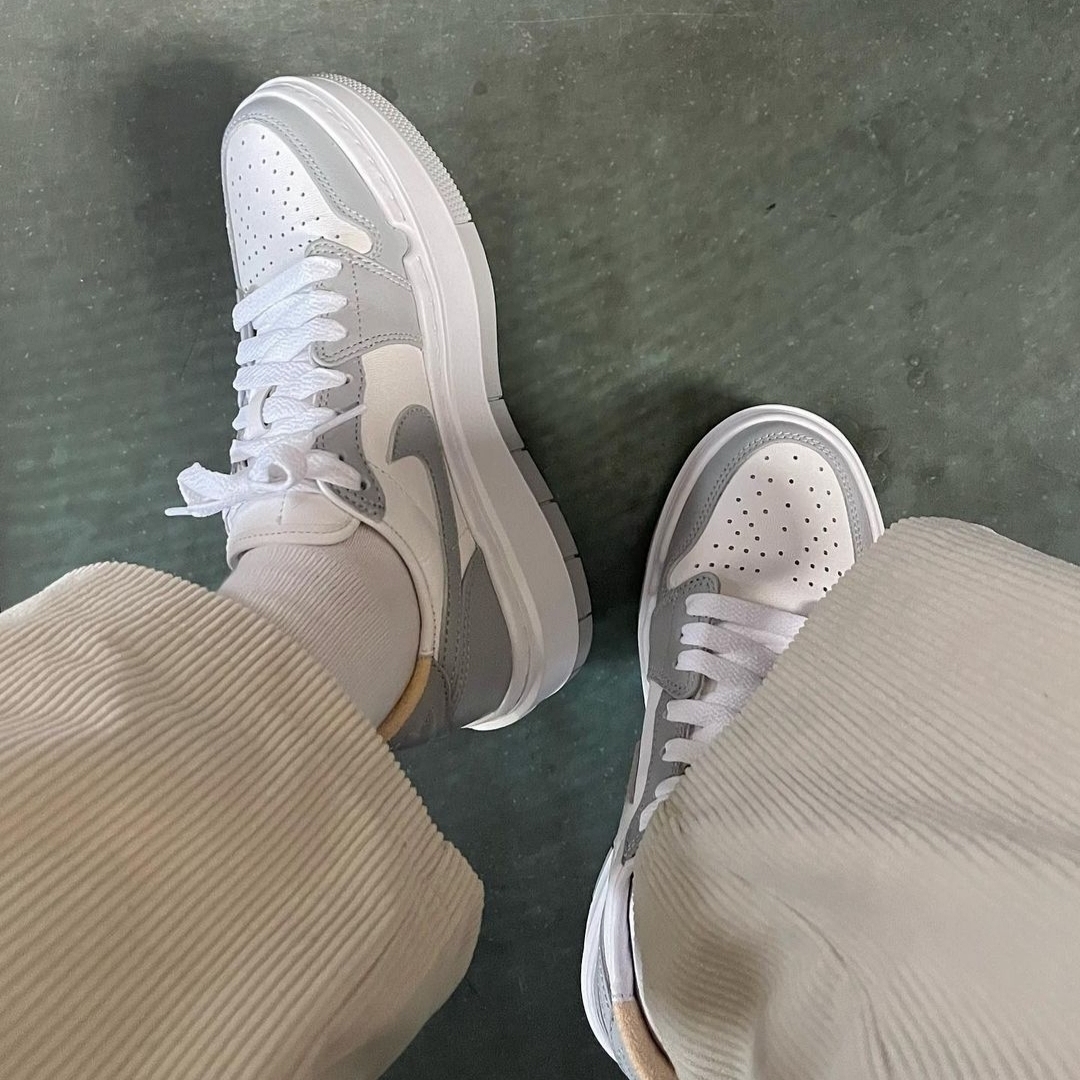 (W) Jordan 1 Elevate Low White and Wolf Grey 착용 스타일