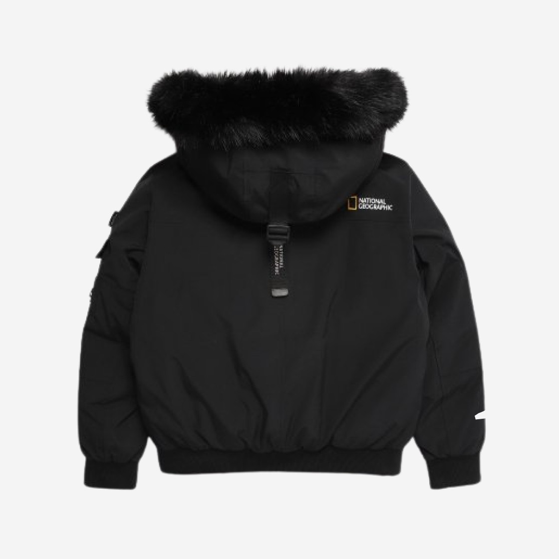 (W) National Geographic Taruga Fur Trim Hood Goose Down Jumper Carbon Black 상세 이미지 2