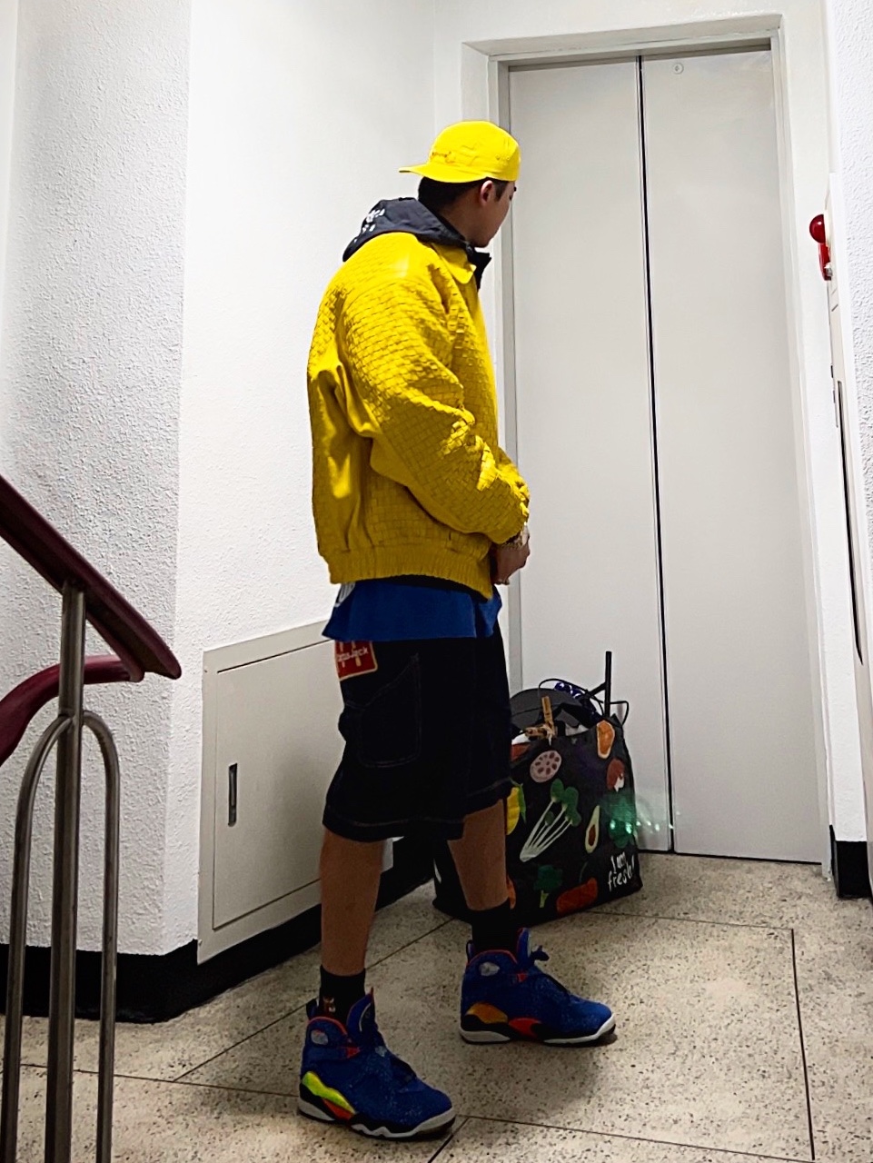 Jordan 8 Retro Doernbecher, Supreme x Bounty Hunter Skulls T-Shirt Royal - 23FW 착용 스타일 - 2