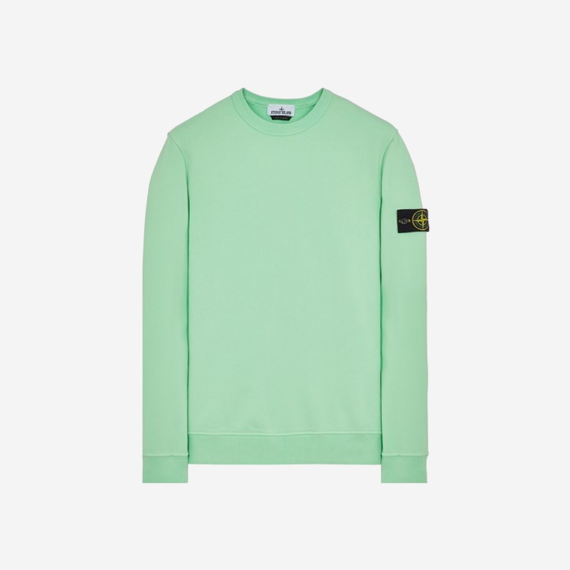 Stone Island 62420 Brushed Cotton Fleece Garment Dyed Crewneck Sweatshirt Light Green - 23FW 상세 이미지 1