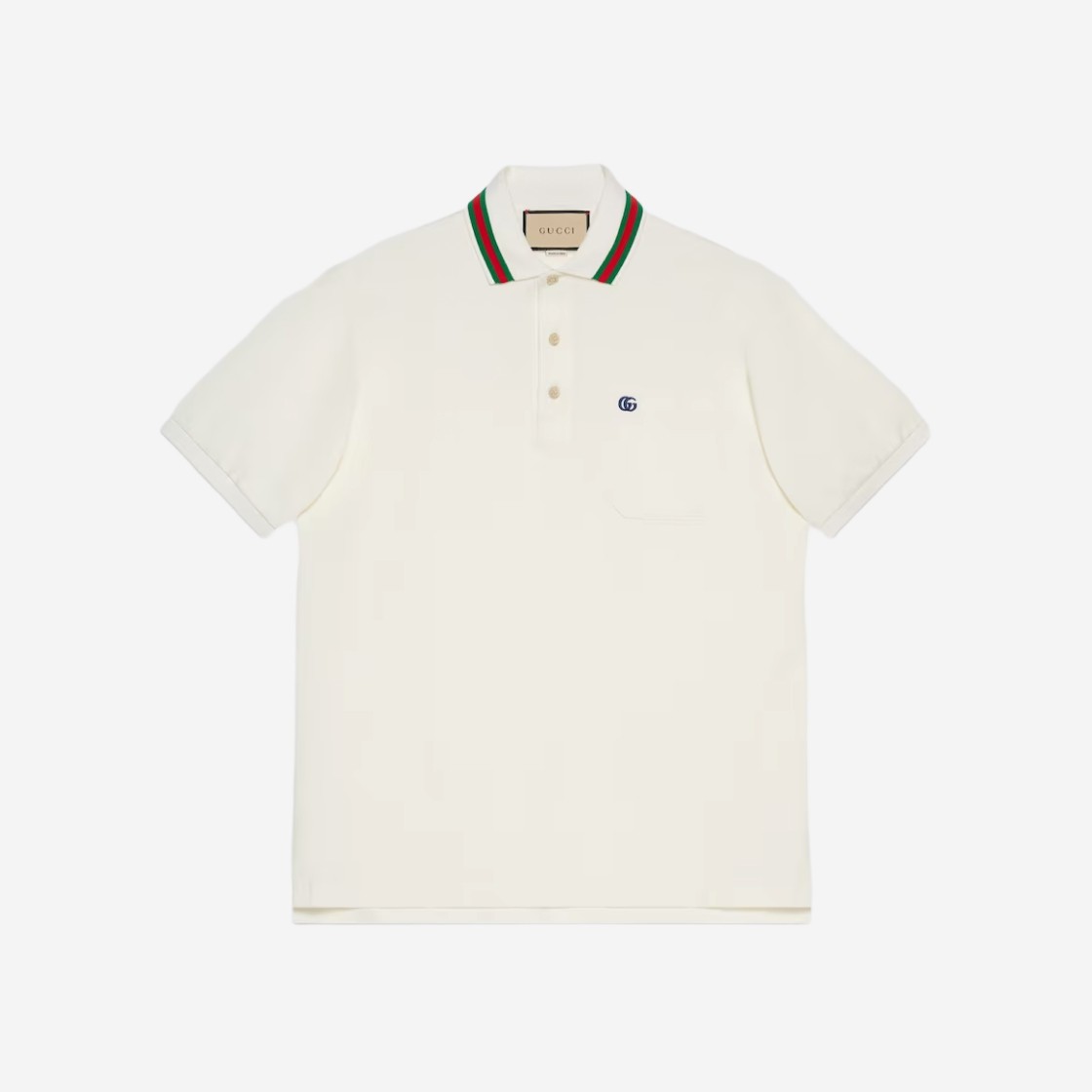 Gucci Cotton Piquet Polo with Double G White 상세 이미지 1