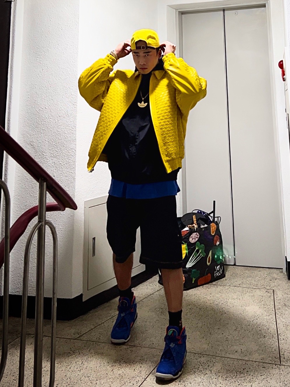 Jordan 8 Retro Doernbecher, Supreme x Bounty Hunter Skulls T-Shirt Royal - 23FW 착용 스타일 - 2