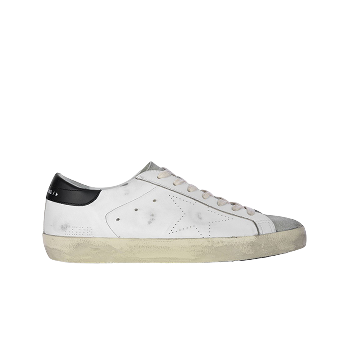 골든구스 스케이트 스타 화이트 아이스 스웨이드 토 레더 쿼터 블랙 힐 탭 스니커즈(Golden Goose Skate Star White Ice Suede Toe Leather Quarter Black Heel Tab Sneakers)