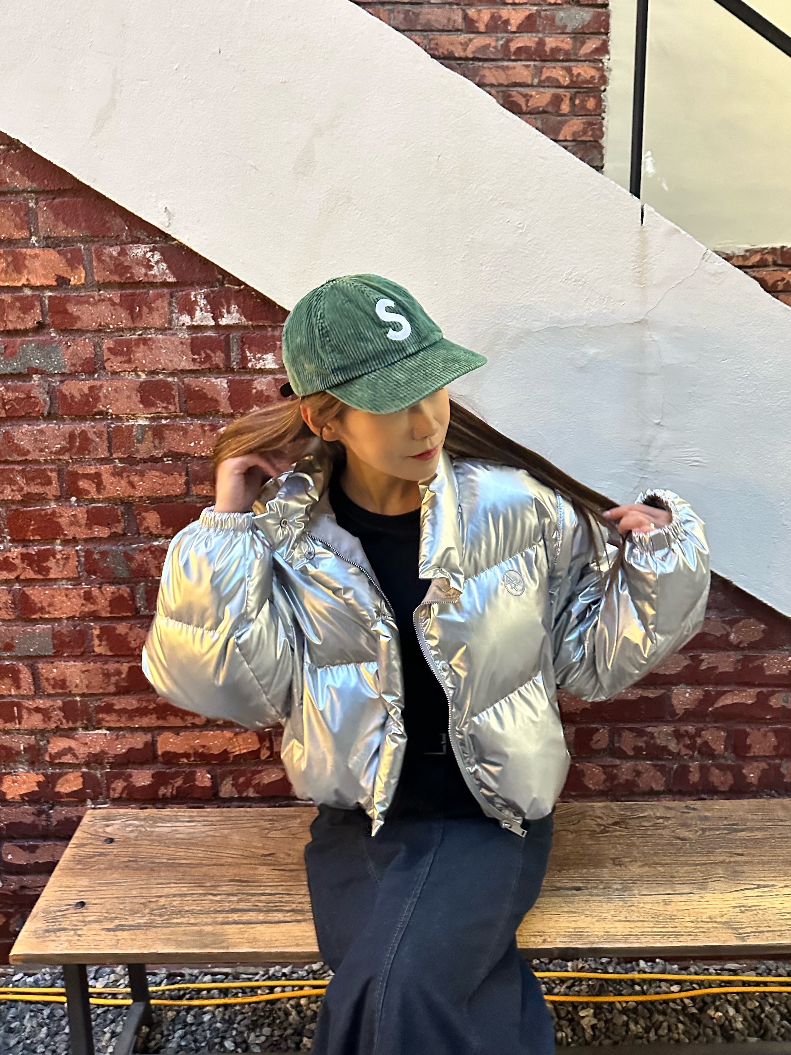 Supreme Corduroy S Logo 6-Panel Green - 23FW 착용 스타일 - 3