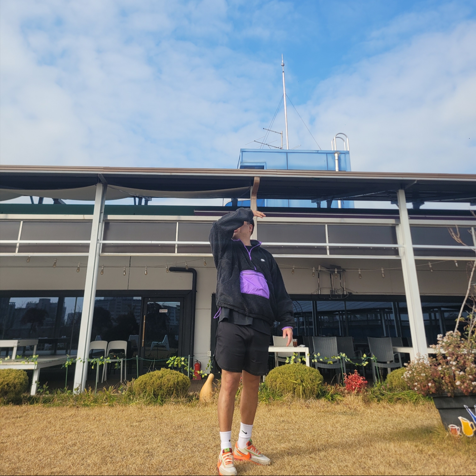 Nike x Sacai x Clot LDWaffle Orange Blaze 착용 스타일