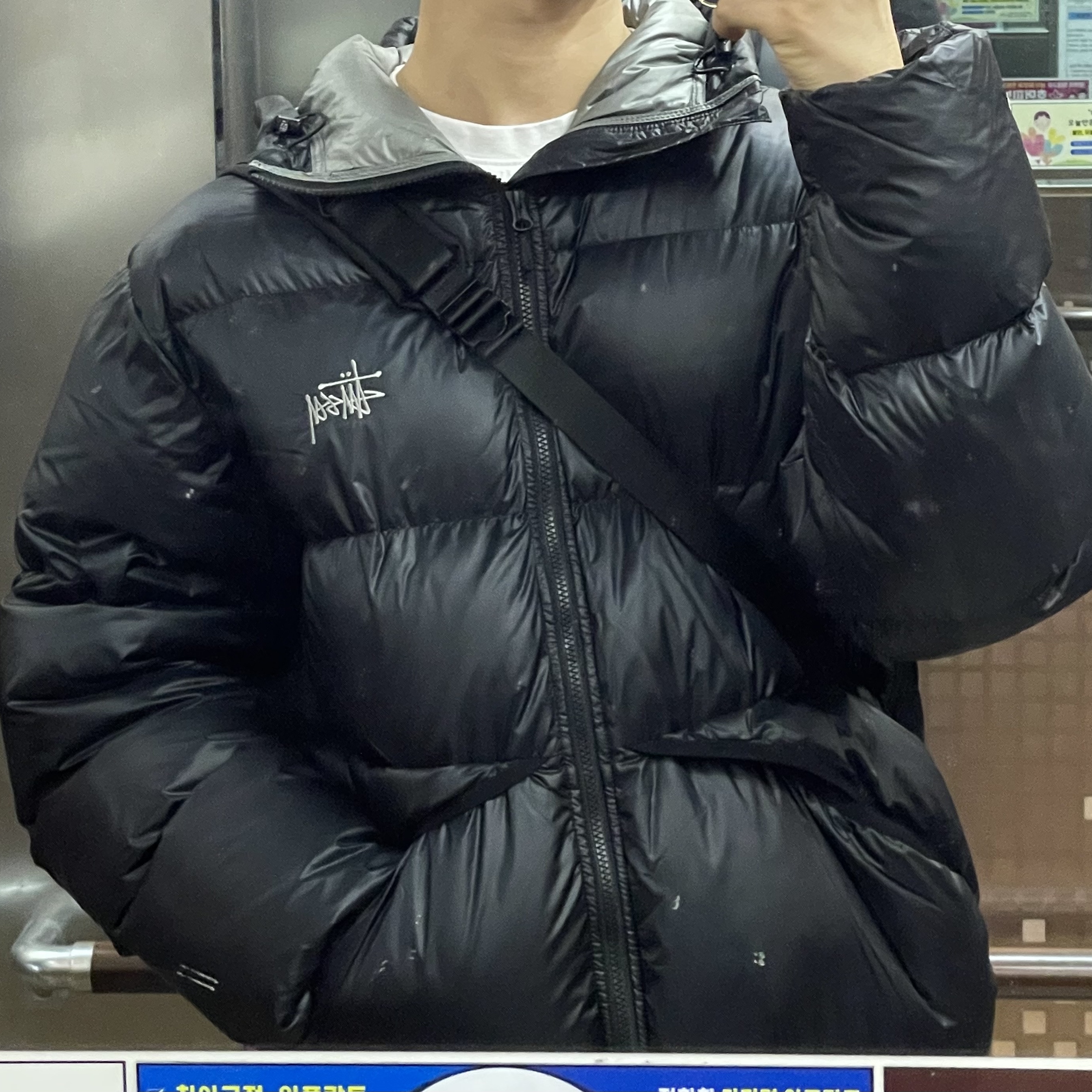 Stussy Down Parka Micro Ripstop Phantom Black 착용 스타일