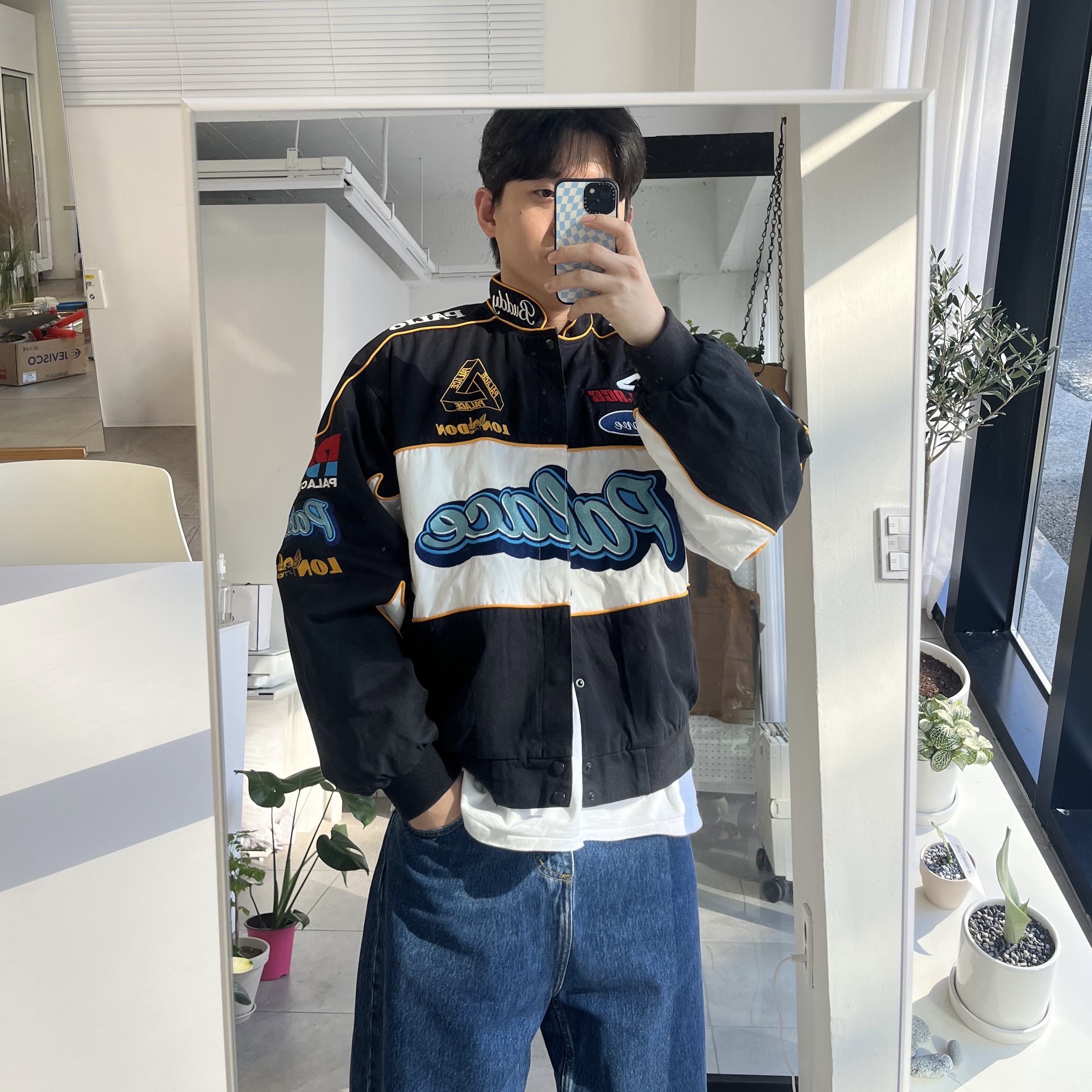 Palace Fast Cotton Jacket Black - 23SS 착용 스타일 - 1