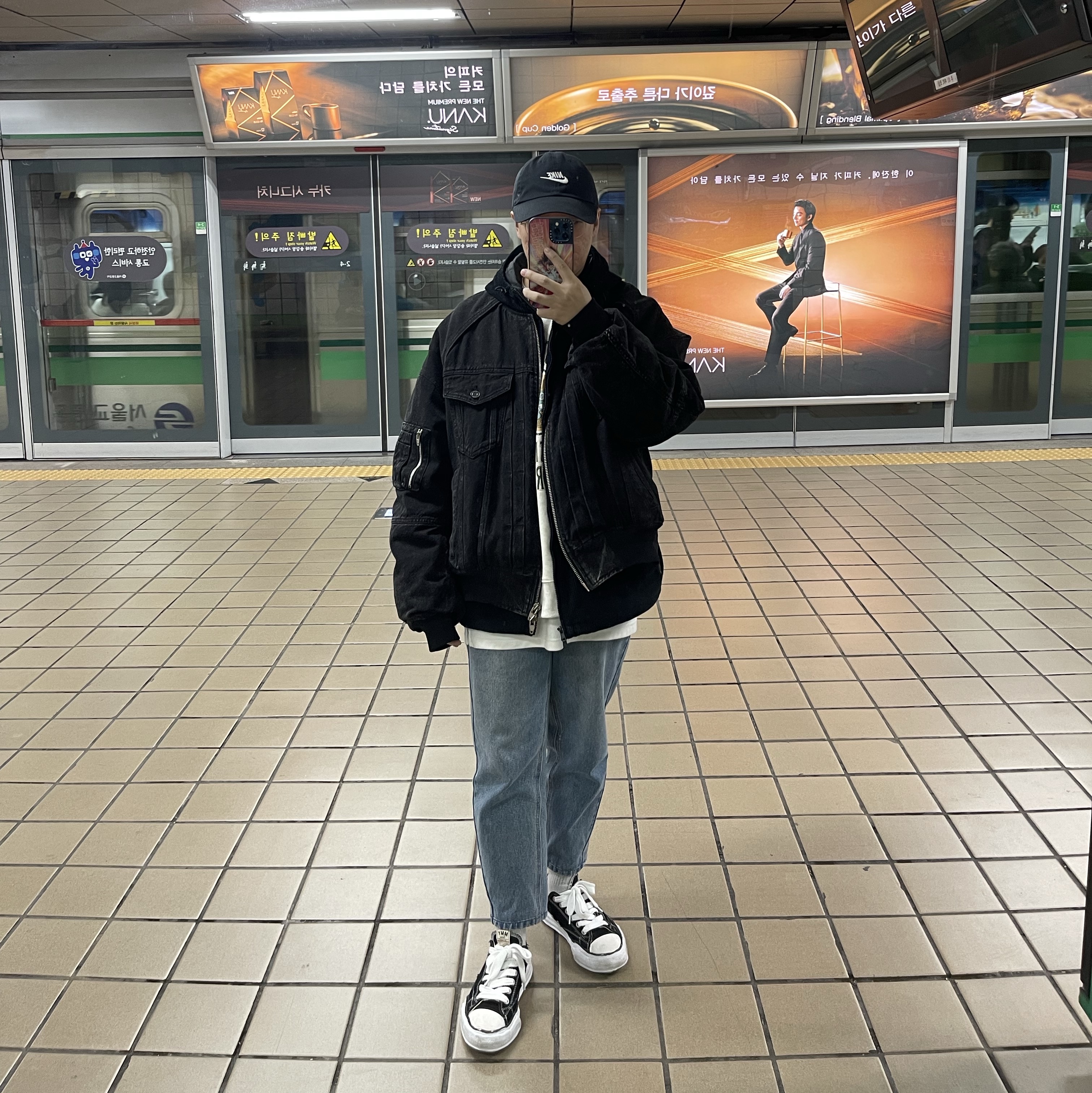 Maison Mihara Yasuhiro Peterson OG Sole Canvas Low Sneakers Black, Supreme x Nike Arc Corduroy Hooded Jacket Black - 22SS 착용 스타일