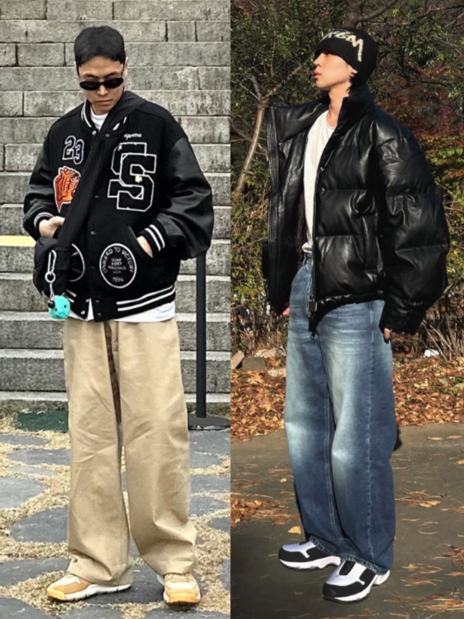 The North Face 1996 Eco Nuptse Jacket Real Black, Supreme New Era Varsity Beanie Black - 23FW 착용 스타일 - 3