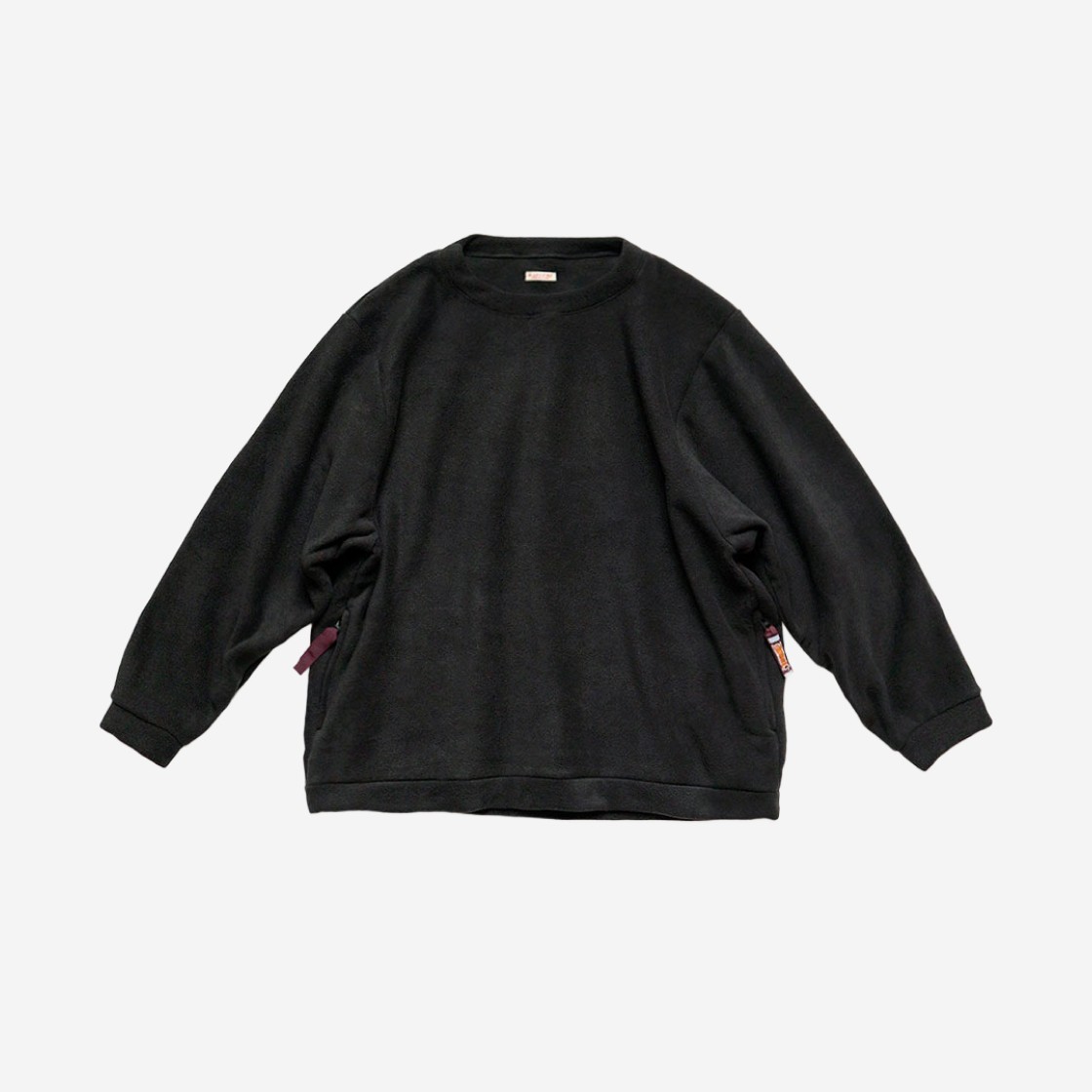 Kapital Reverse Fleece Big Crew Sweatshirt Black 상세 이미지 1