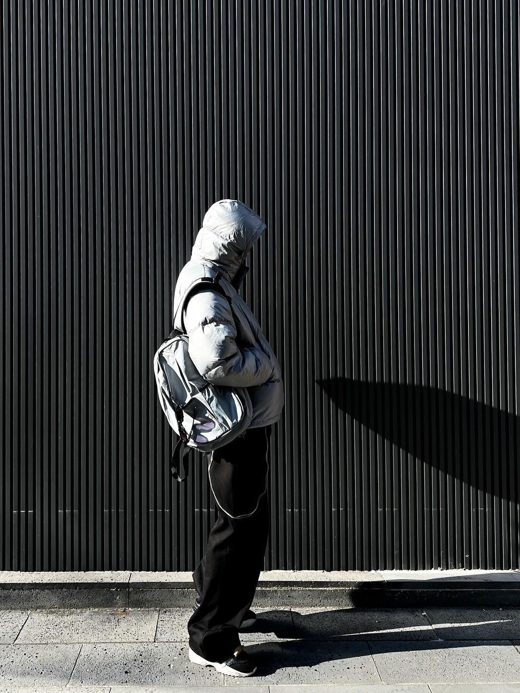 Millo Archive Detachable Duck Down Padding Glossy Silver 착용 스타일 - 2