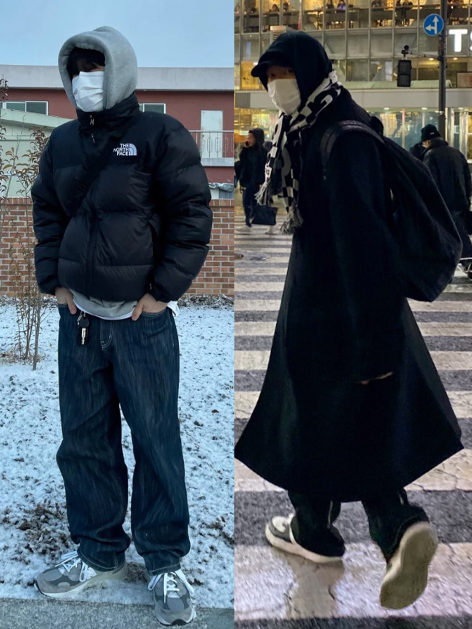 The North Face 1996 Eco Nuptse Jacket Real Black, Supreme New Era Varsity Beanie Black - 23FW 착용 스타일 - 2