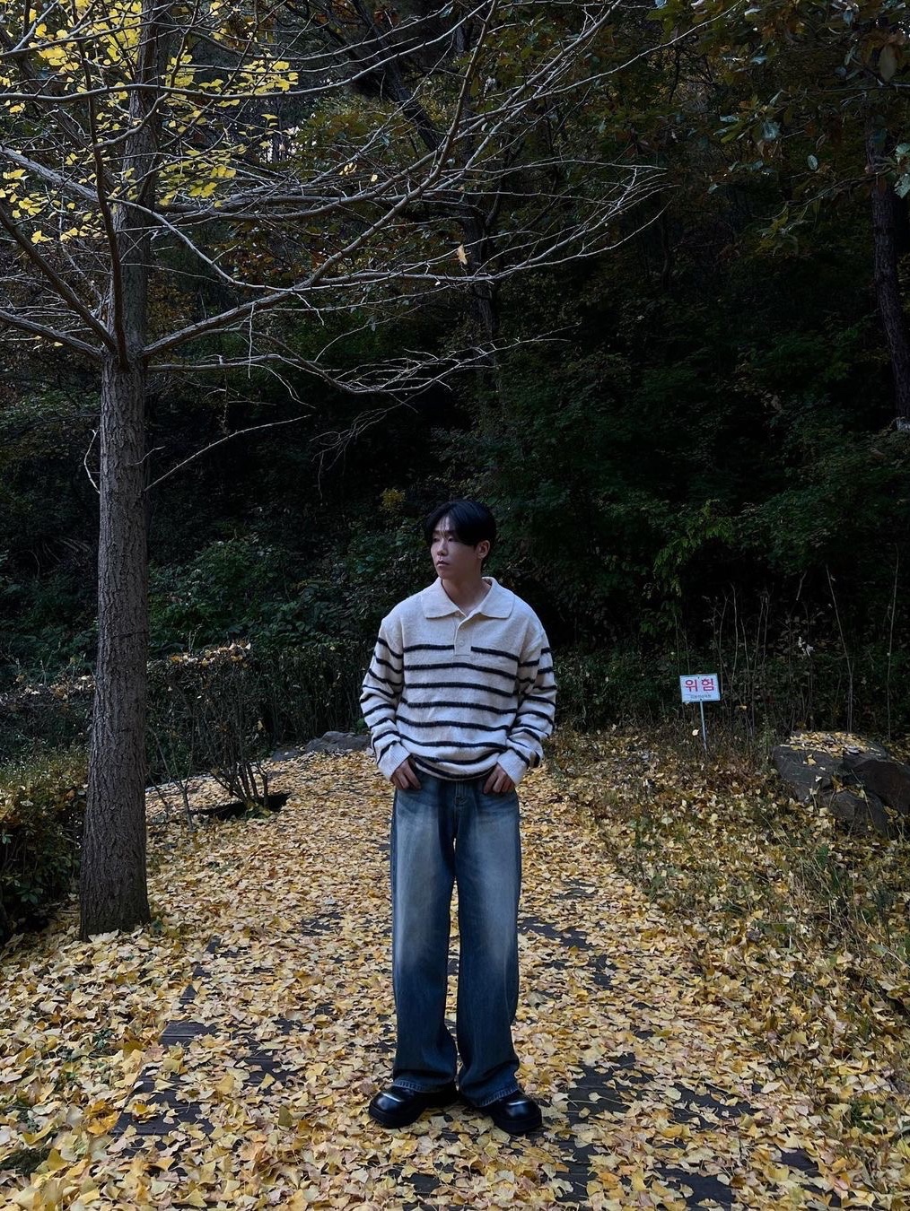 Millo Archive New Thomas Mohair Knit Ivory, Millo Archive New Thomas Mohair Knit Brown 착용 스타일 - 2