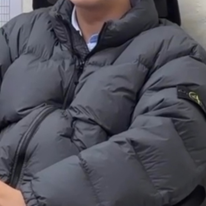 Stone Island 40623 Garment Dyed Crinkle Reps Recycled Nylon Down Jacket Lead - 23FW 착용 스타일 - 1