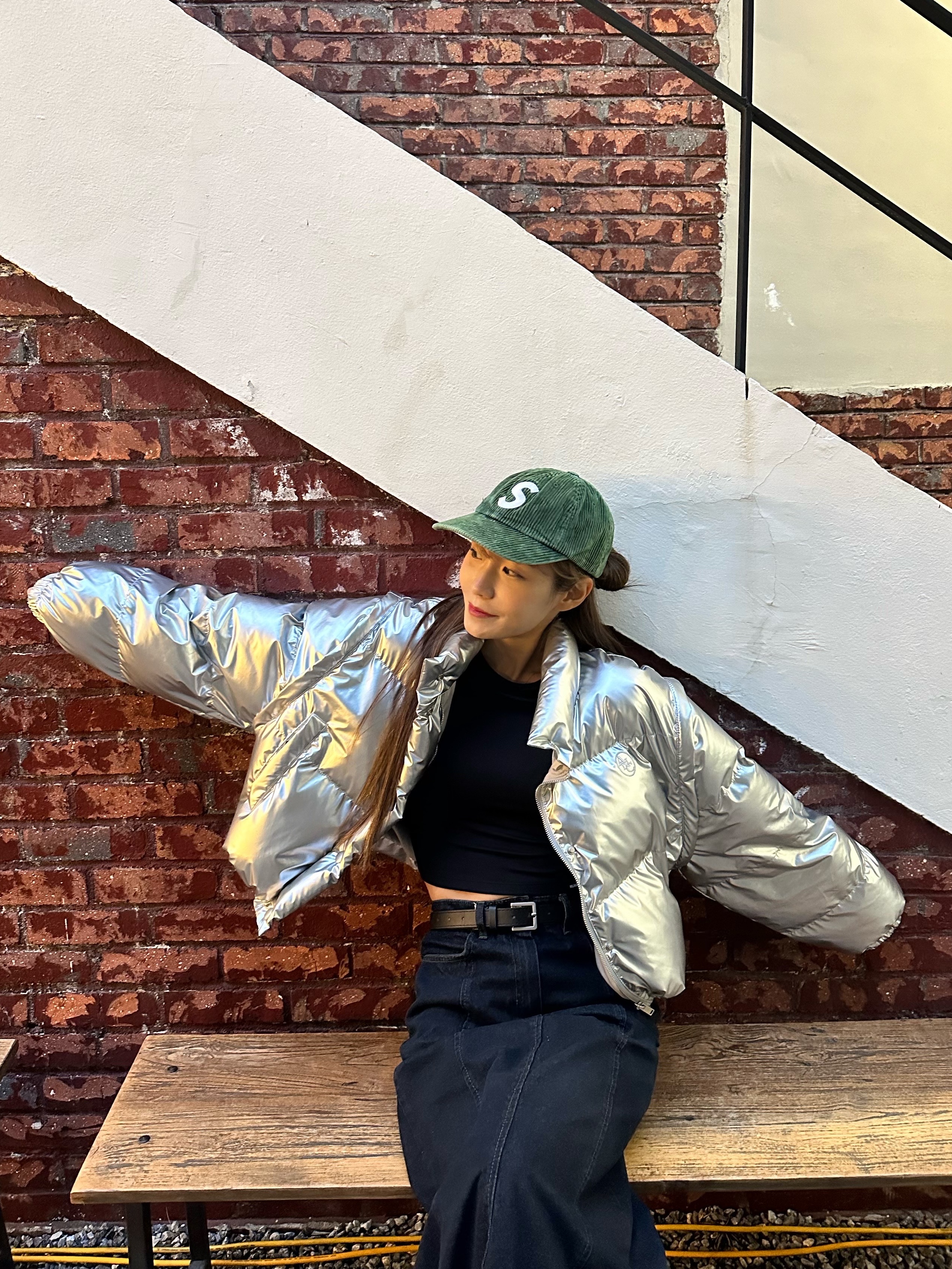Supreme Corduroy S Logo 6-Panel Green - 23FW 착용 스타일 - 1