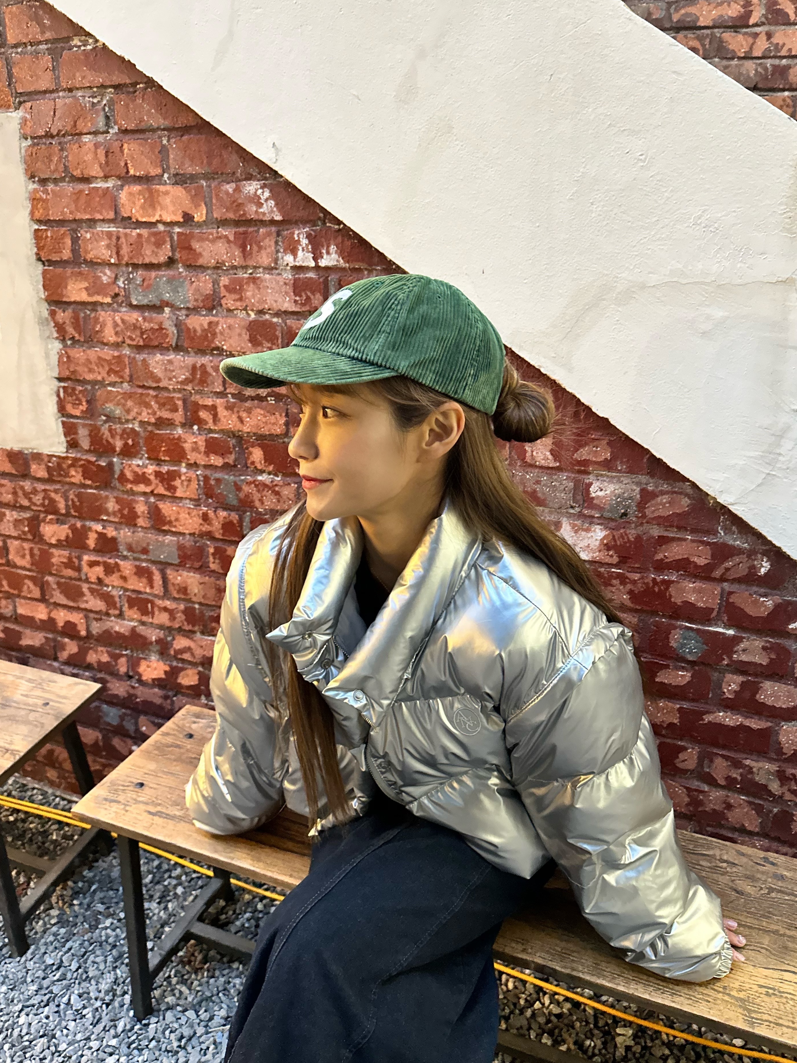 Supreme Corduroy S Logo 6-Panel Green - 23FW 착용 스타일 - 2