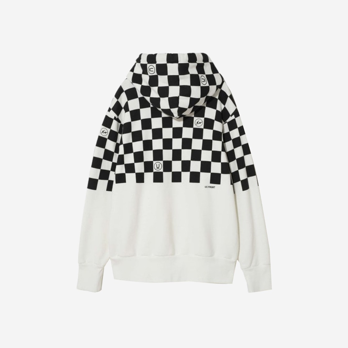 Undercover x Fragment UC2C9811-2 Cotton Hoodie Black Check 상세 이미지 2