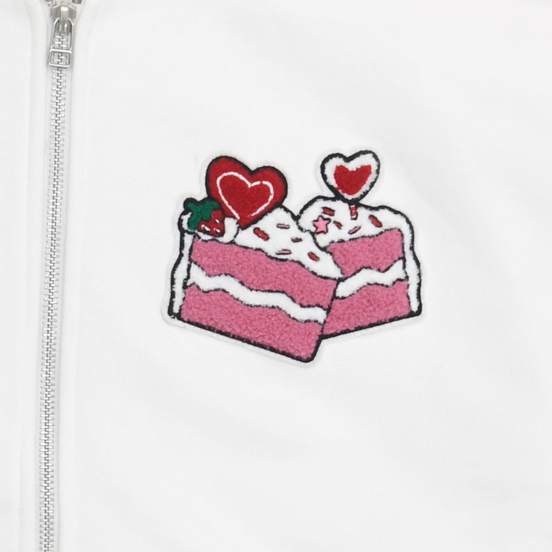 더뮤지엄비지터 x 케이크 부클 케이크 집업 후디 화이트(The Museum Visitor x Cake Bookle Cake Zip-Up Hoody White) - 5