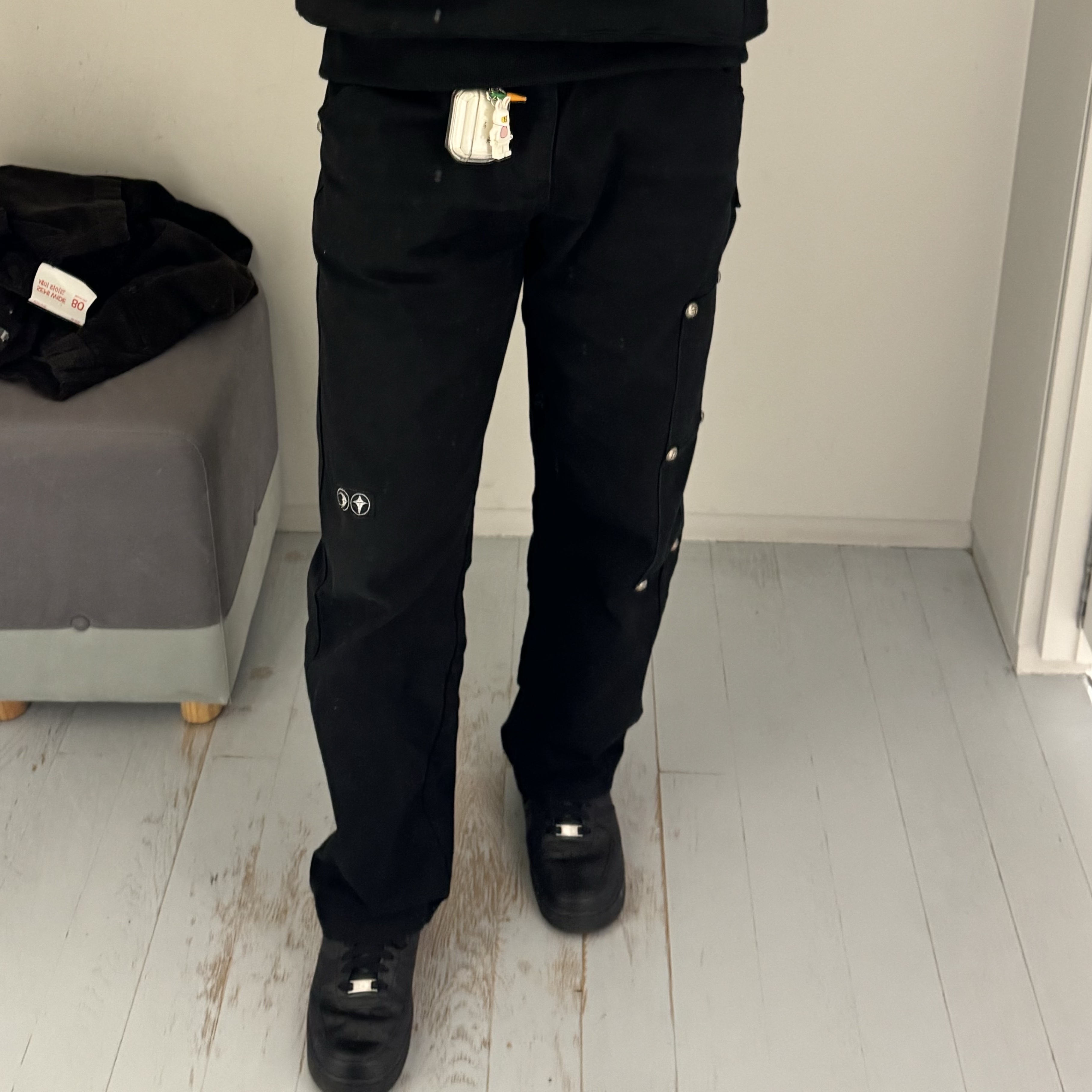 Thug Club Thug Pants (2) Black, Nike Air Force 1 '07 Low Triple Black 착용 스타일