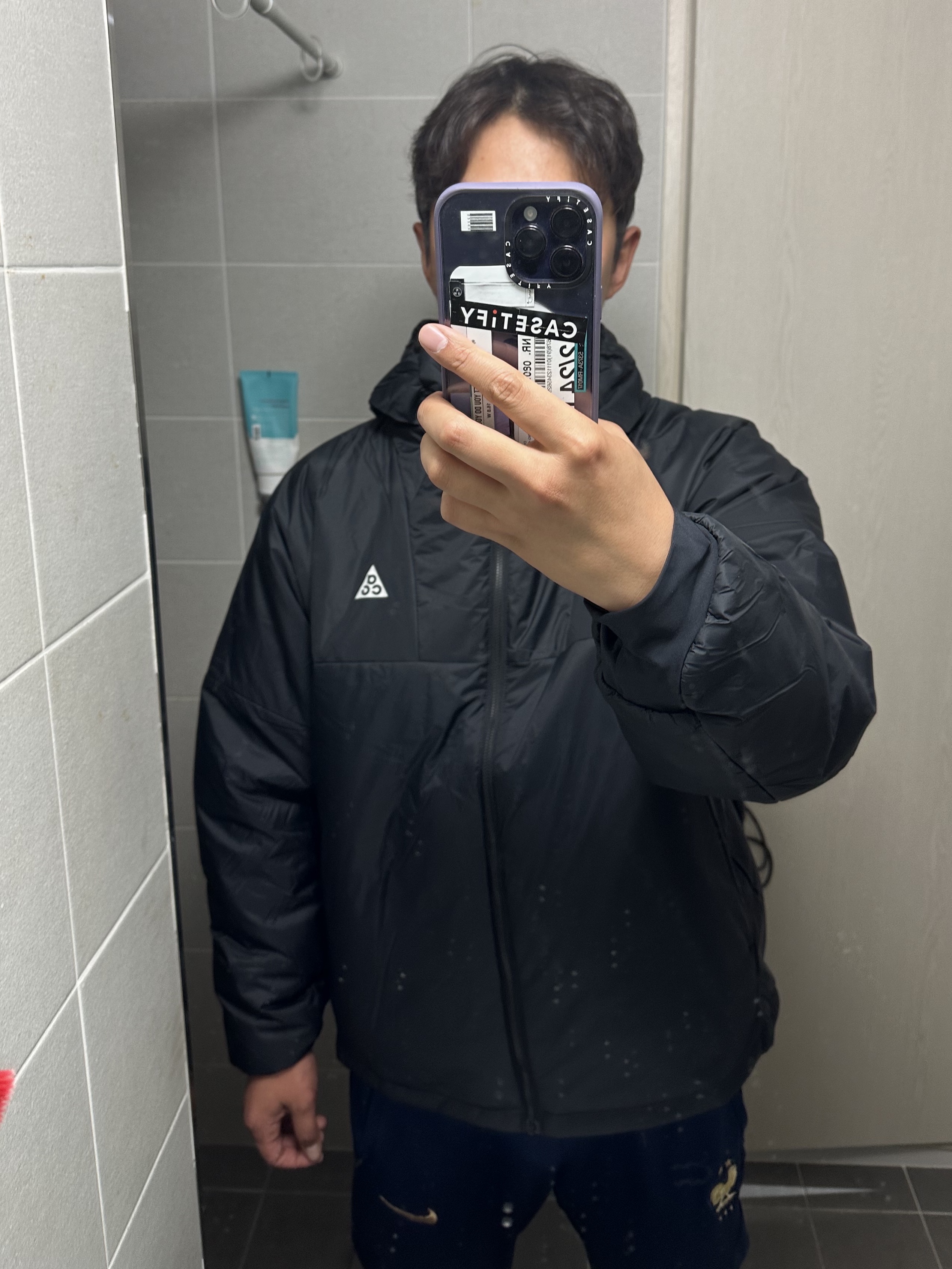 Nike ACG Therma-Fit ADV Rope De Dope Full Zip Jacket Black Summit White - Asia 착용 스타일