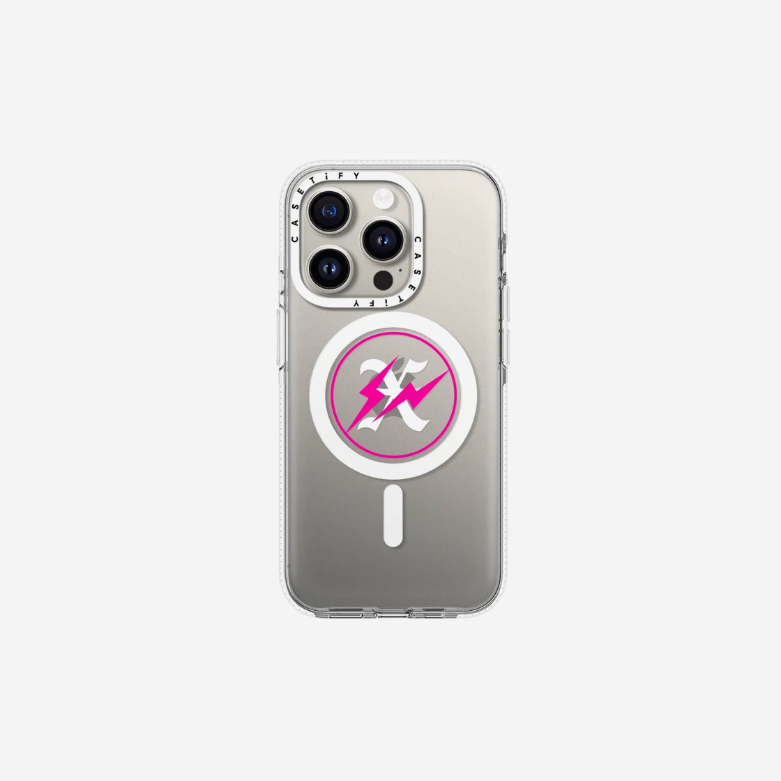 Casetify x Fragment x God Selection XXX 10th Logo Pink iphone Magsafe Case Clear White Camera Ring 상세 이미지 2