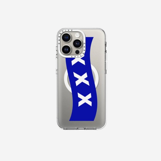 케이스티파이 x 프라그먼트 x 갓 셀렉션 XXX 박스 로고 블루 아이폰 맥세이프 케이스 클리어 화이트 카메라 링 케이스