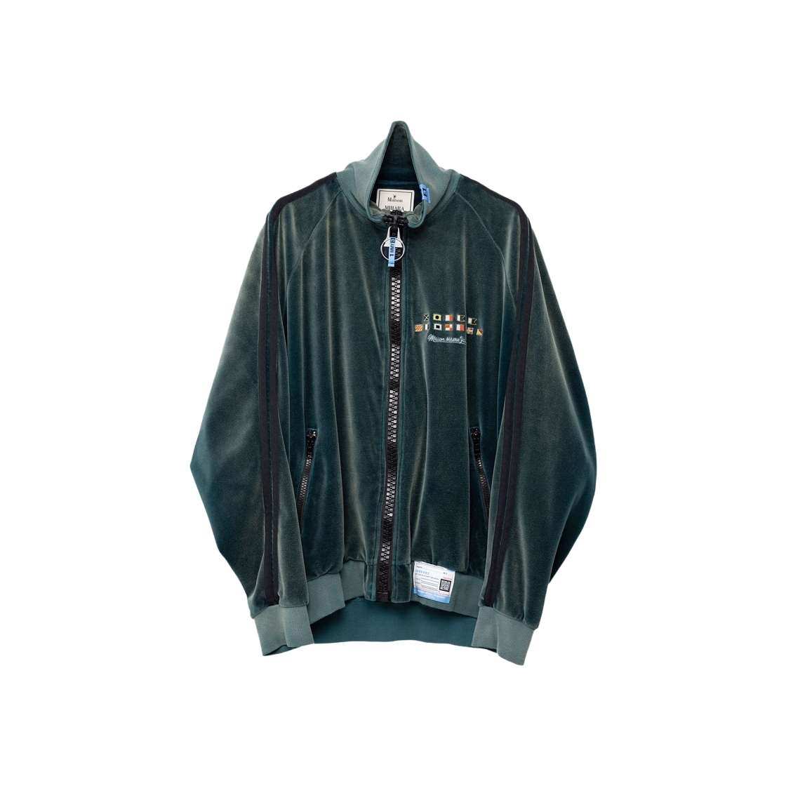 Maison Mihara Yasuhiro Wide Back Velour Track Jacket Green 상세 이미지 1