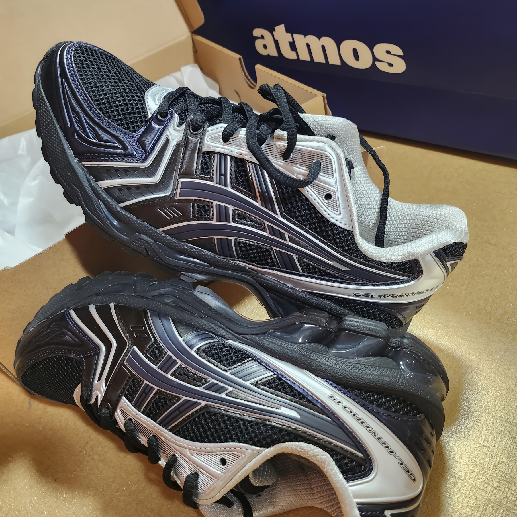 Asics x Atmos x Undermycar Gel-Kayano 14 Black Pure Silver 착용 스타일 - 1