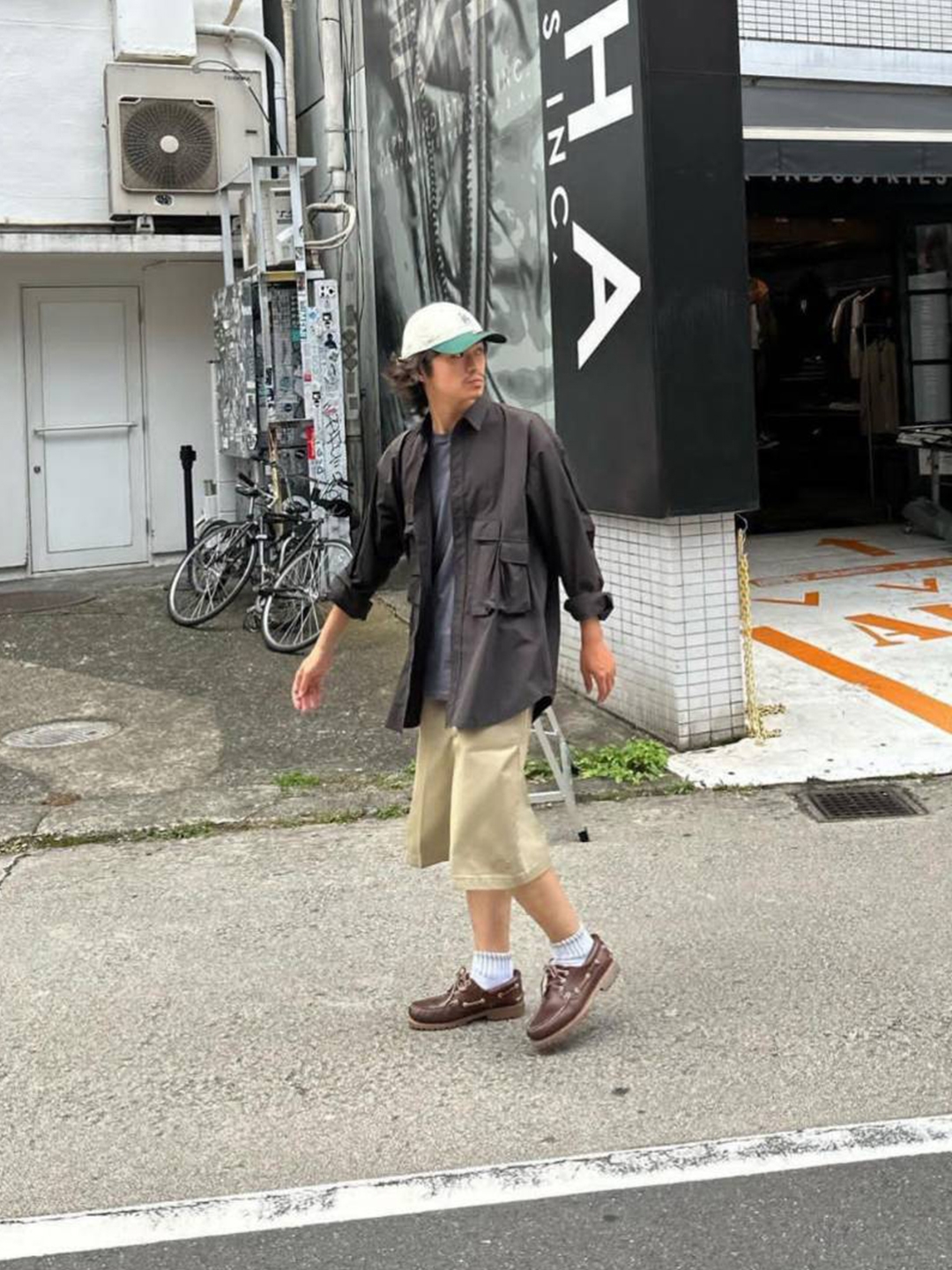 Timberland x Aime Leon Dore 3-Eye Lug Medium Brown - Medium, Timberland x Aime Leon Dore Boat Shoes Green - Medium 착용 스타일 - 3