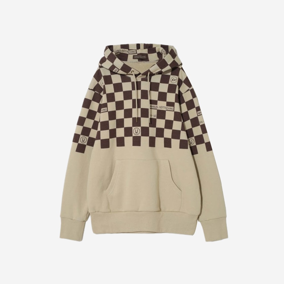 Undercover x Fragment UC2C9811-1 Cotton Hoodie Brown Check 상세 이미지 1