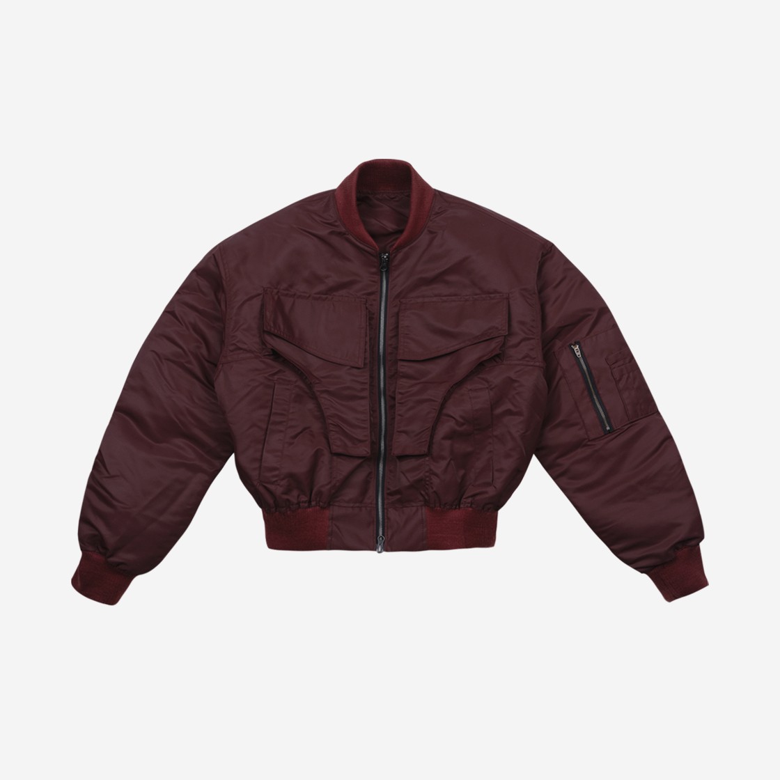 Full of Ssun 4oz Quilting Gunpocket Shirring MA-1 Jacket Burgundy 상세 이미지 1