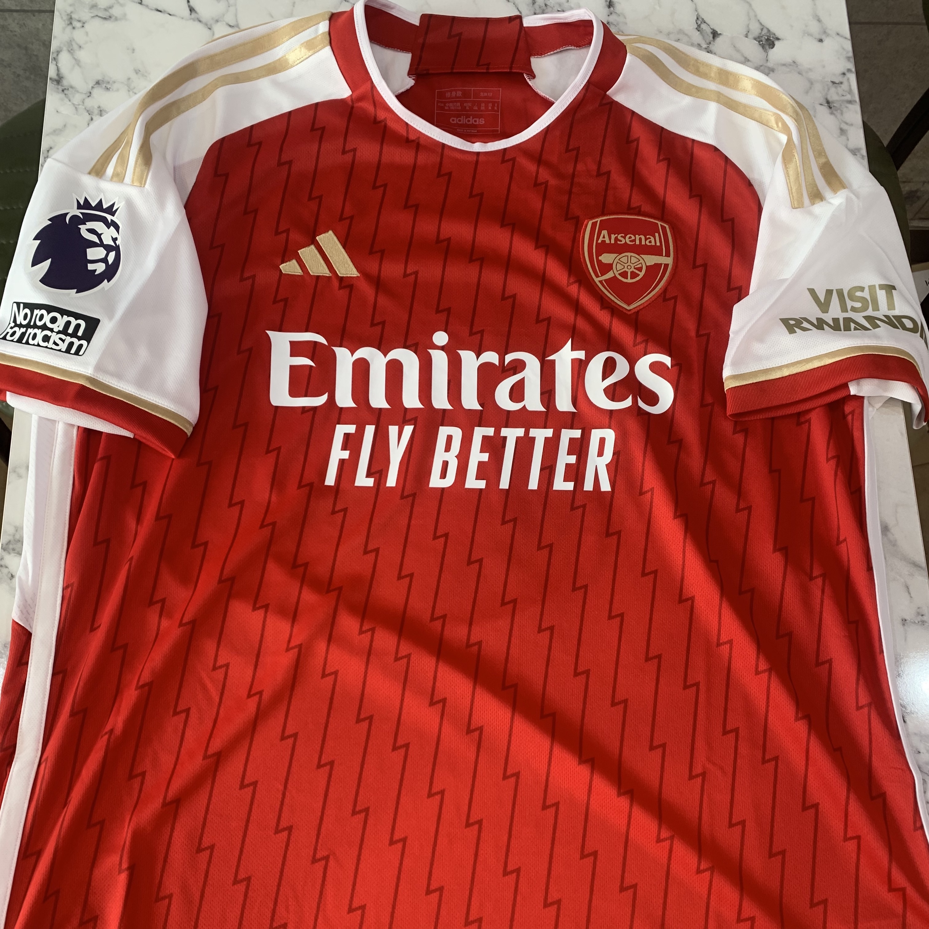 Adidas Arsenal 2023/24 Home Jersey Better Scarlet White - KR Sizing (Non Marking Ver.) 착용 스타일 - 2