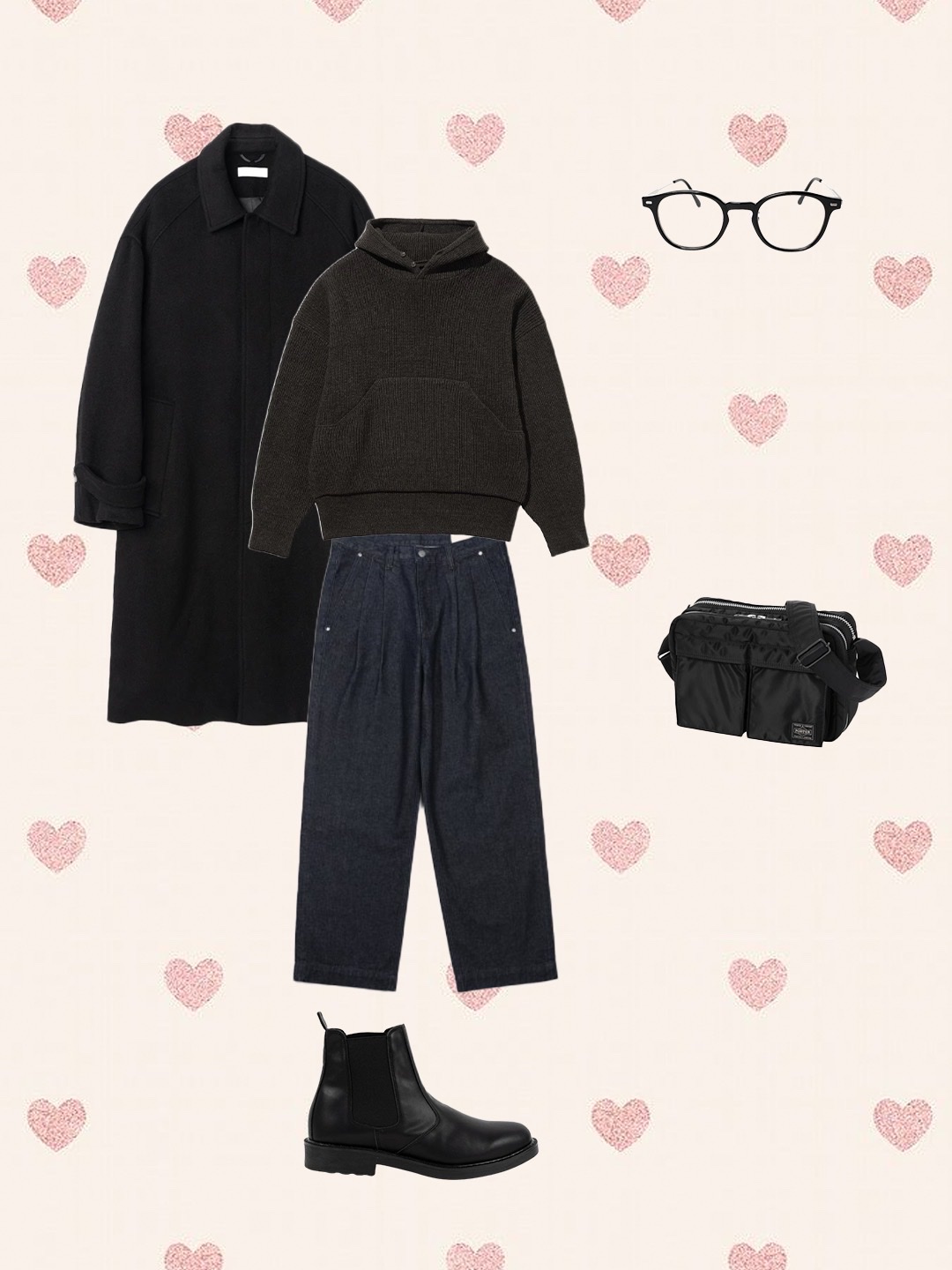 London Tradition Mens Erica Duffle Coat Black BW 5, Vans Old Skool Black Gum 착용 스타일 - 5
