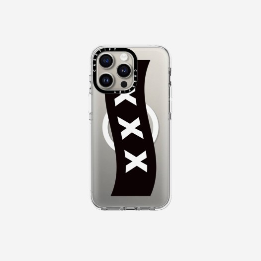 케이스티파이 x 프라그먼트 x 갓 셀렉션 XXX 박스 로고 블랙 아이폰 맥세이프 케이스 클리어