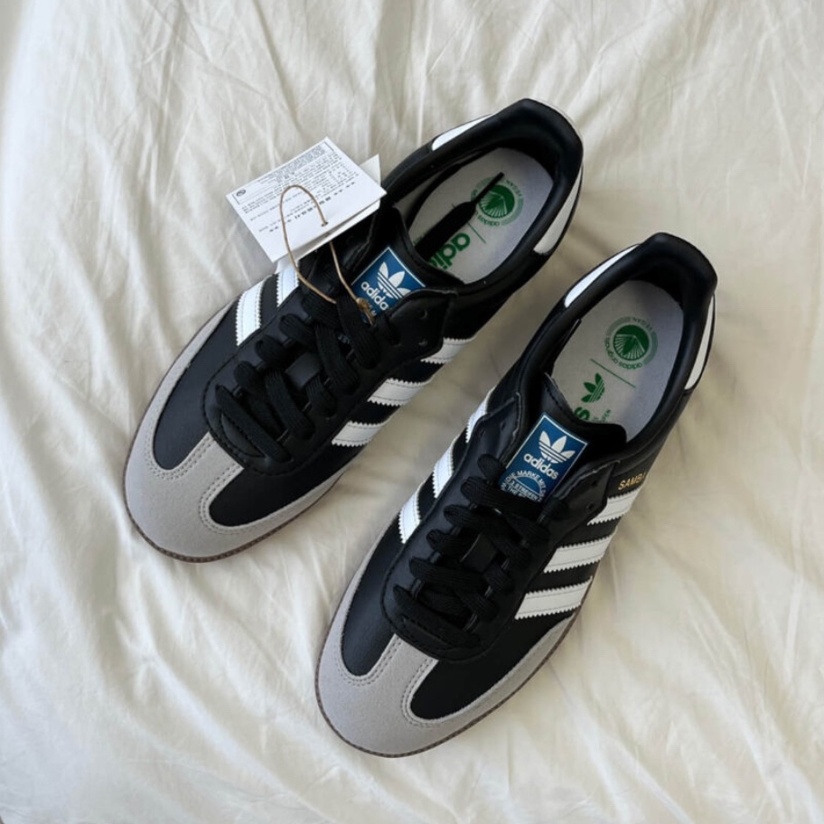 Adidas Samba Vegan Black White 착용 스타일