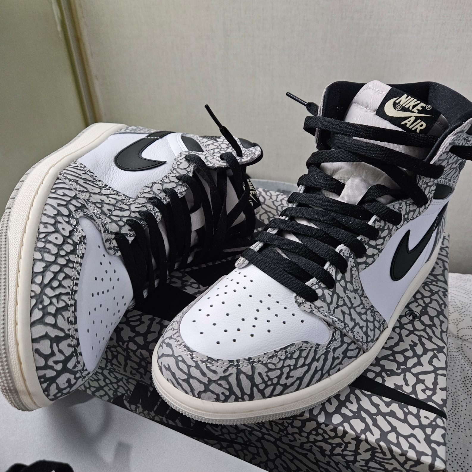 Jordan 1 Retro High OG White Cement 착용 스타일