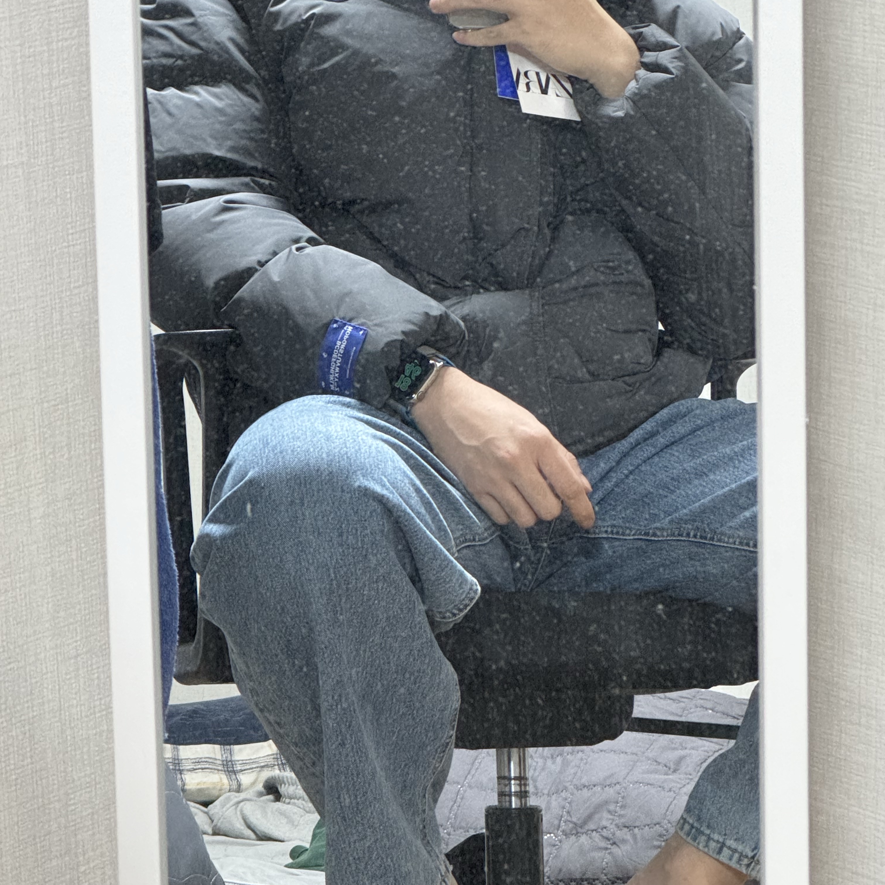 Zara x Ader Error Oversize Puffer Jacket Grey 착용 스타일