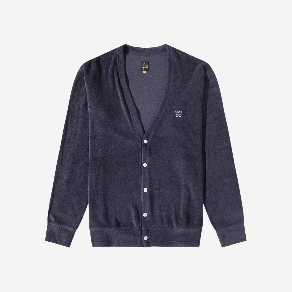 Needles V-Neck Cardigan LI/PE Pile Jersey Navy 상세 이미지 1