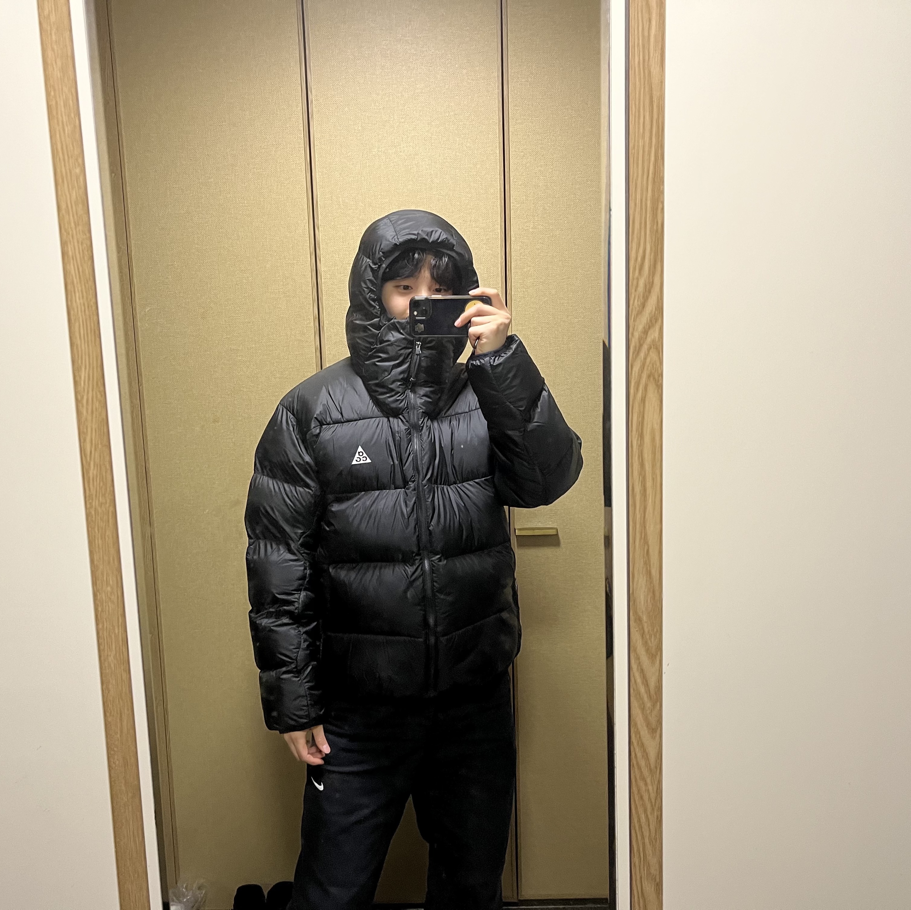 Nike ACG Therma-Fit ADV Lunar Lake Puffer Jacket Black - Asia 착용 스타일