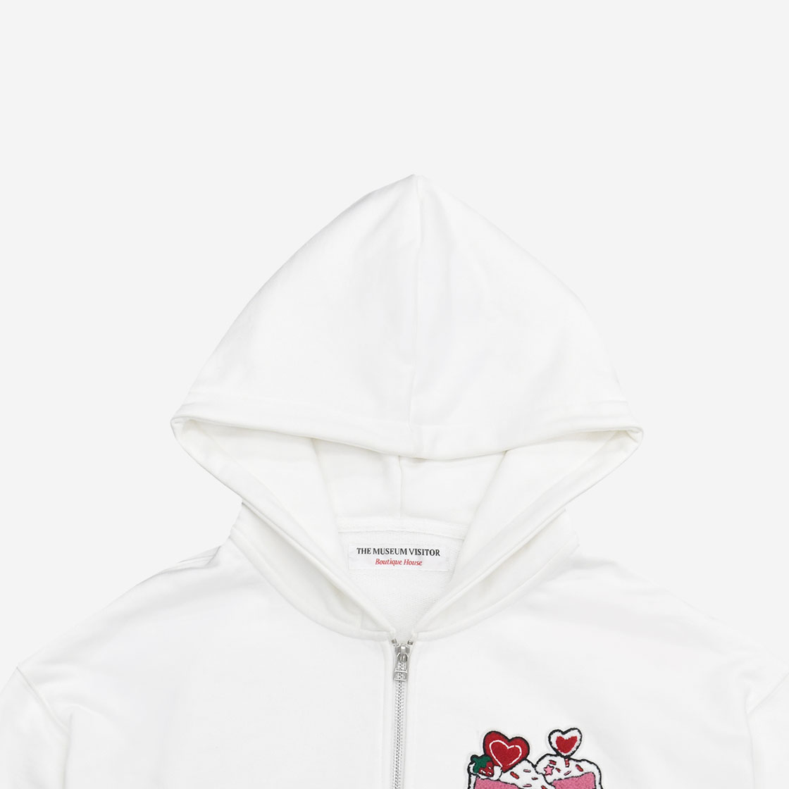 더뮤지엄비지터 x 케이크 부클 케이크 집업 후디 화이트(The Museum Visitor x Cake Bookle Cake Zip-Up Hoody White) - 3