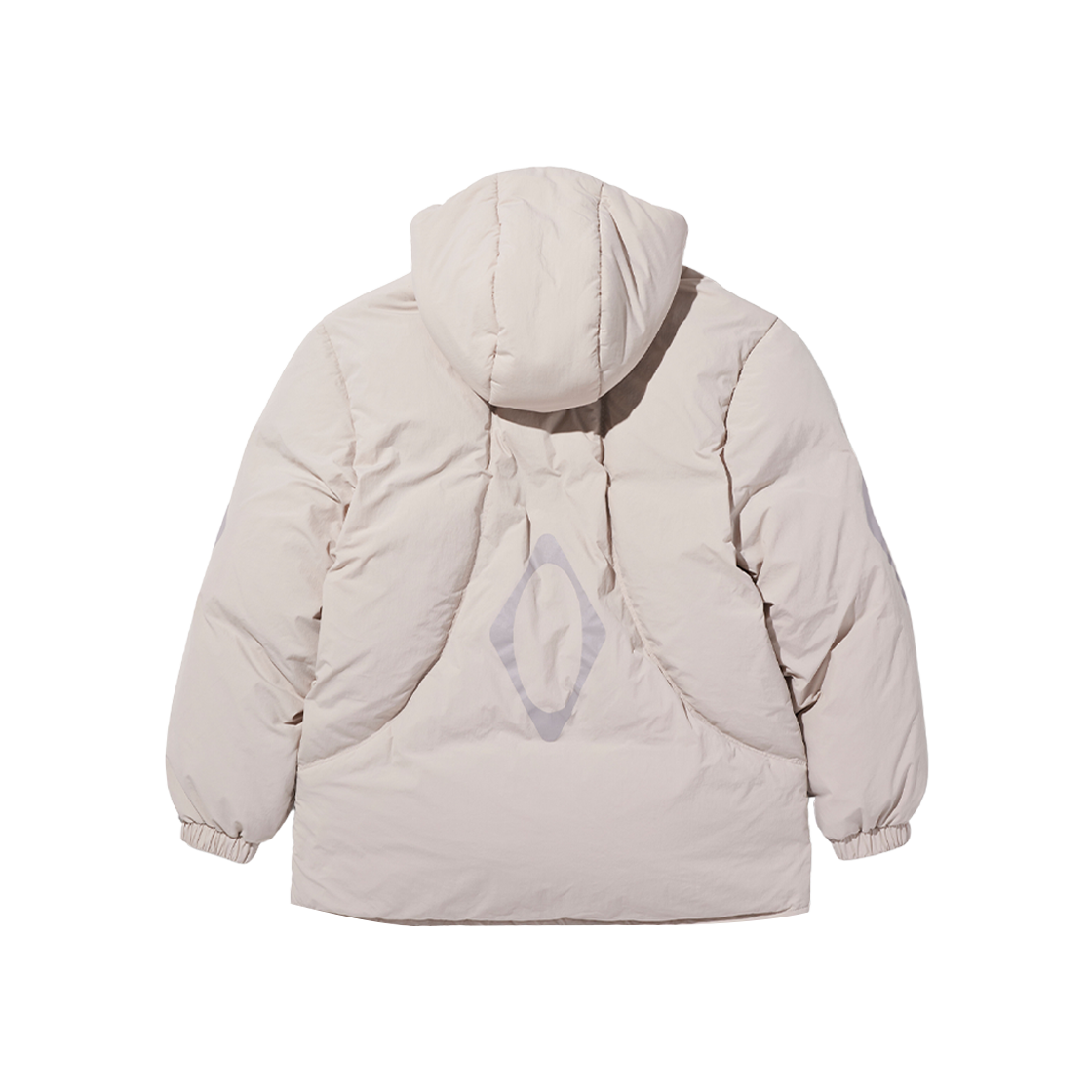 (W) Mischief Rhombus Hooded Down Jacket Ivory 상세 이미지 2