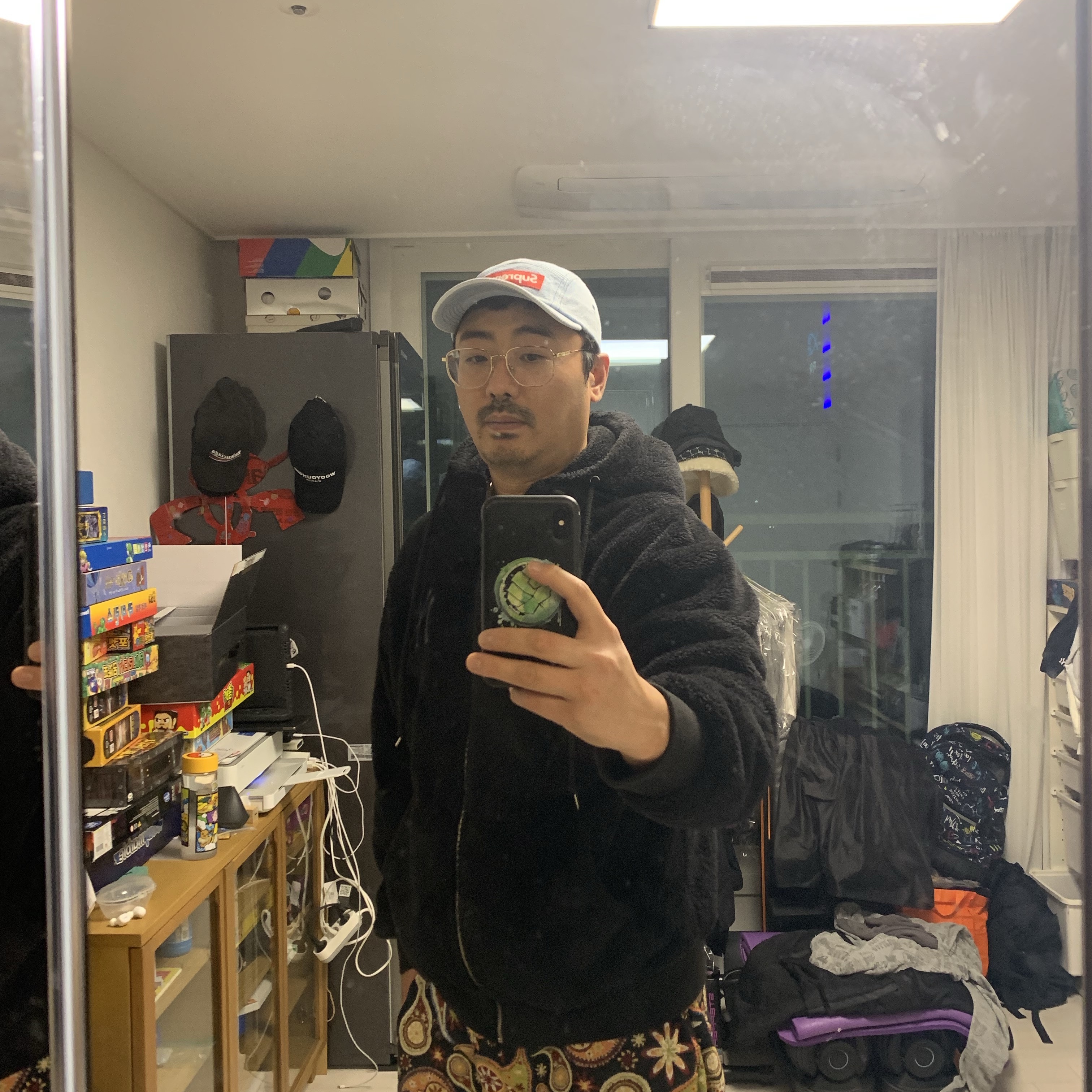 Supreme Denim Camp Cap Washed Blue - 22FW 착용 스타일