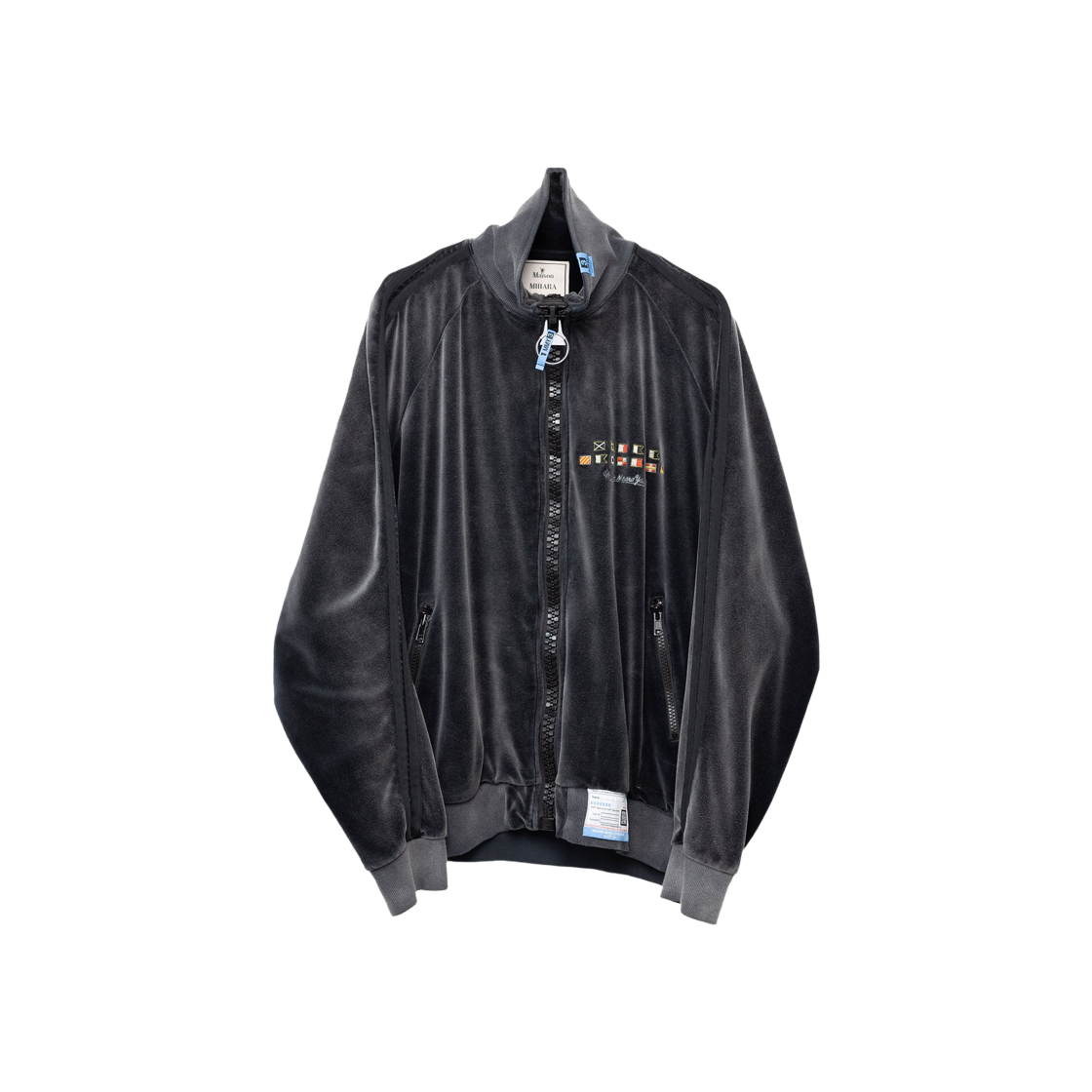 Maison Mihara Yasuhiro Wide Back Velour Track Jacket Black 상세 이미지 1