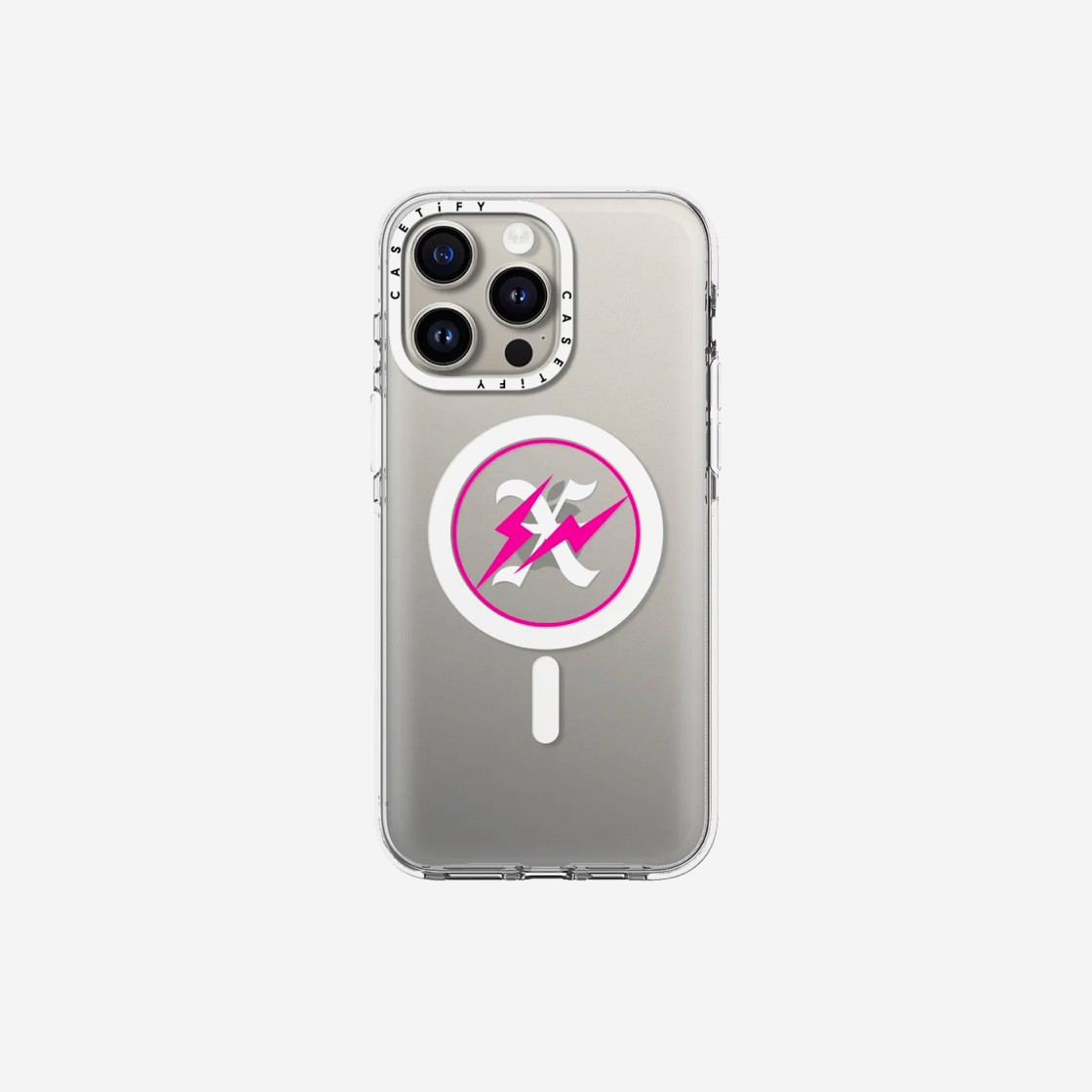 Casetify x Fragment x God Selection XXX 10th Logo Pink iphone Magsafe Case Clear White Camera Ring 상세 이미지 1