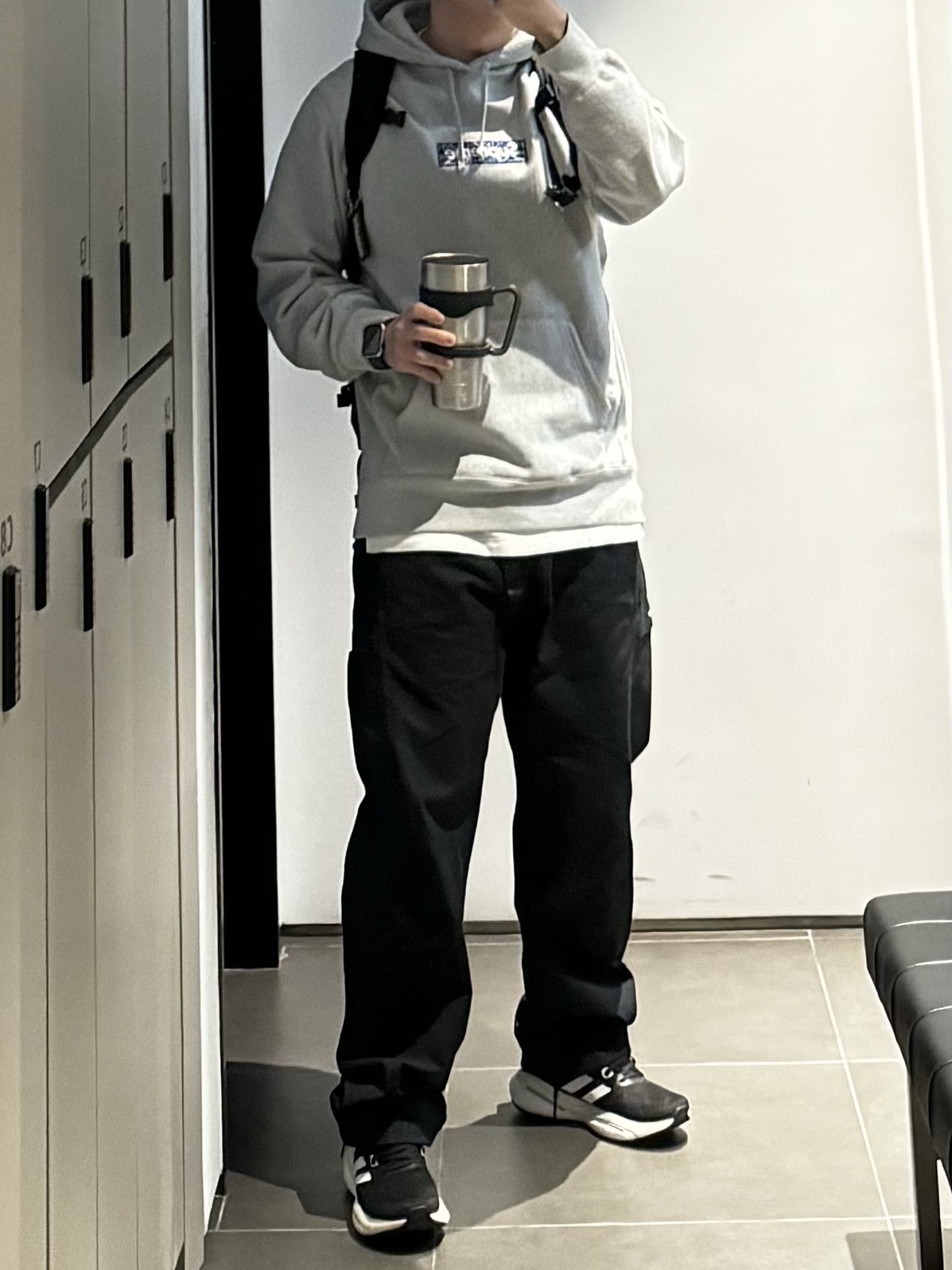 Supreme Bandana Box Logo Hooded Sweatshirt Heather Grey - 19FW 착용 스타일