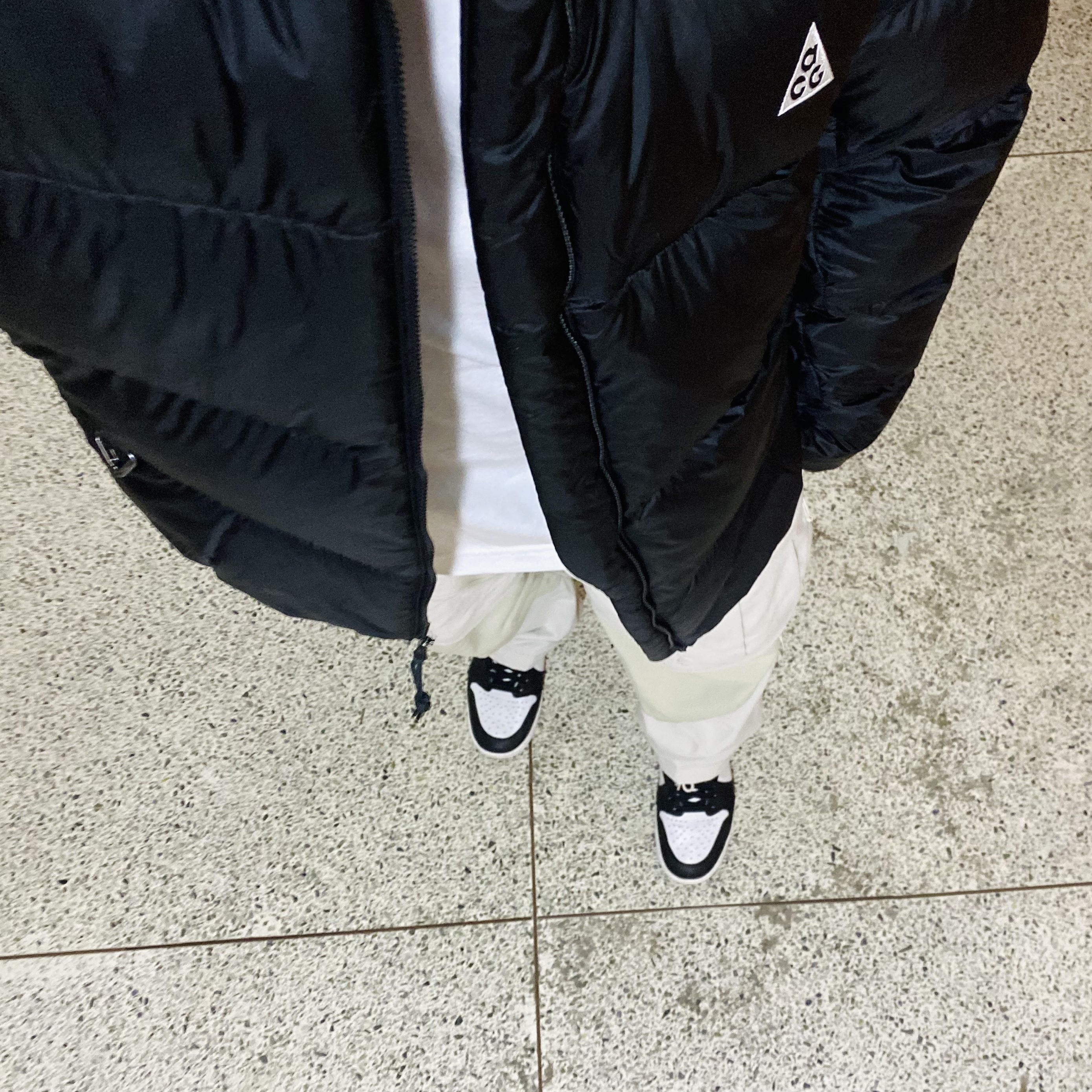 Nike ACG Therma-Fit ADV Lunar Lake Puffer Jacket Black - Asia, Nike ACG Smith Summit Cargo Pants Light Bone - Asia 착용 스타일